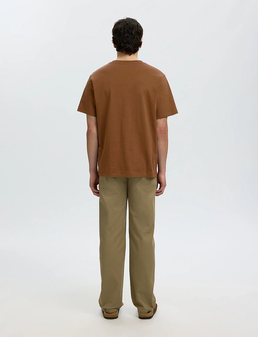 Selected - SLHASPEN SS O-NECK TEE NOOS - lühikeste varrukatega t-särgid - toffee - 3