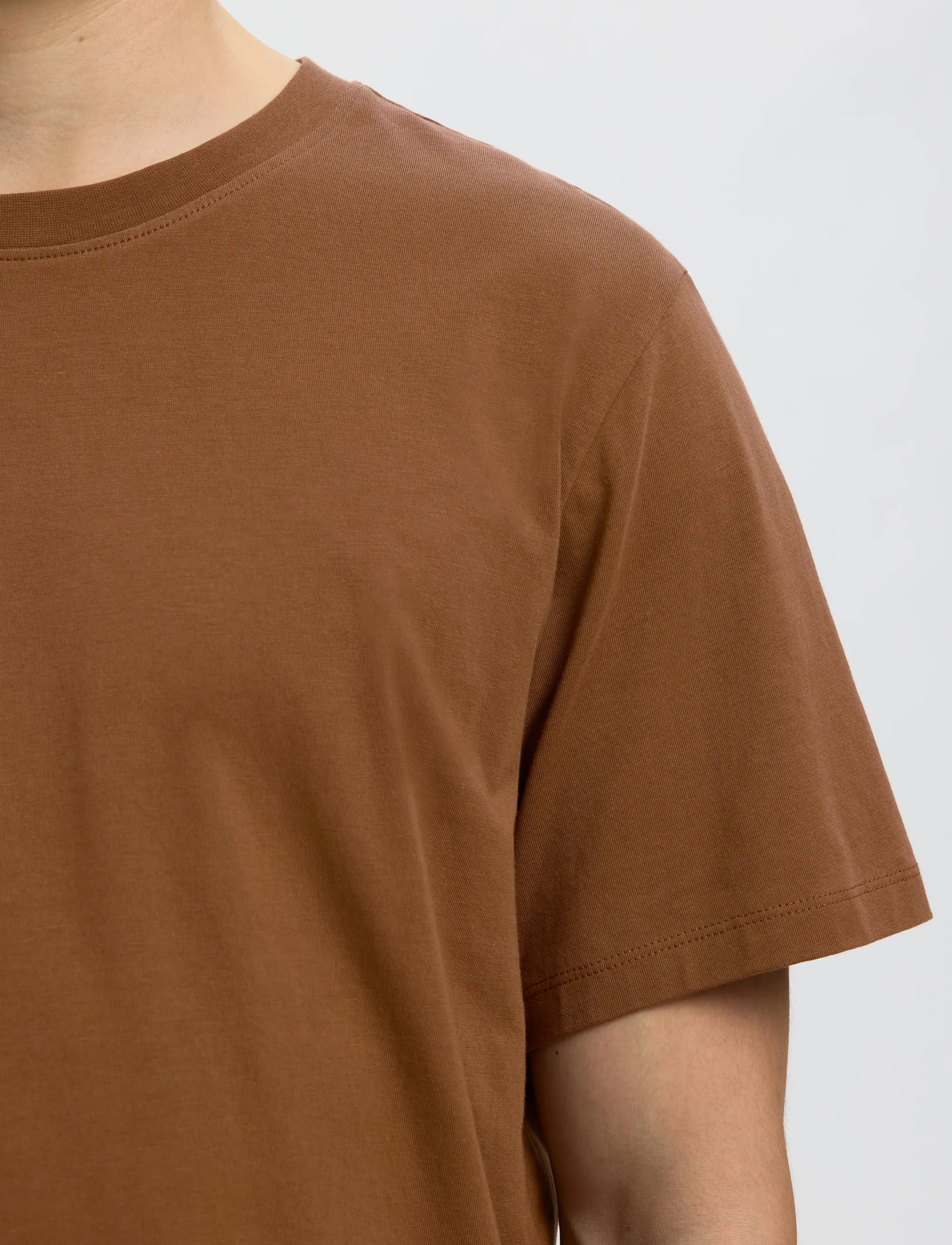 Selected - SLMASPEN SS O-NECK TEE NOOS - kortærmede t-shirts - toffee - 5