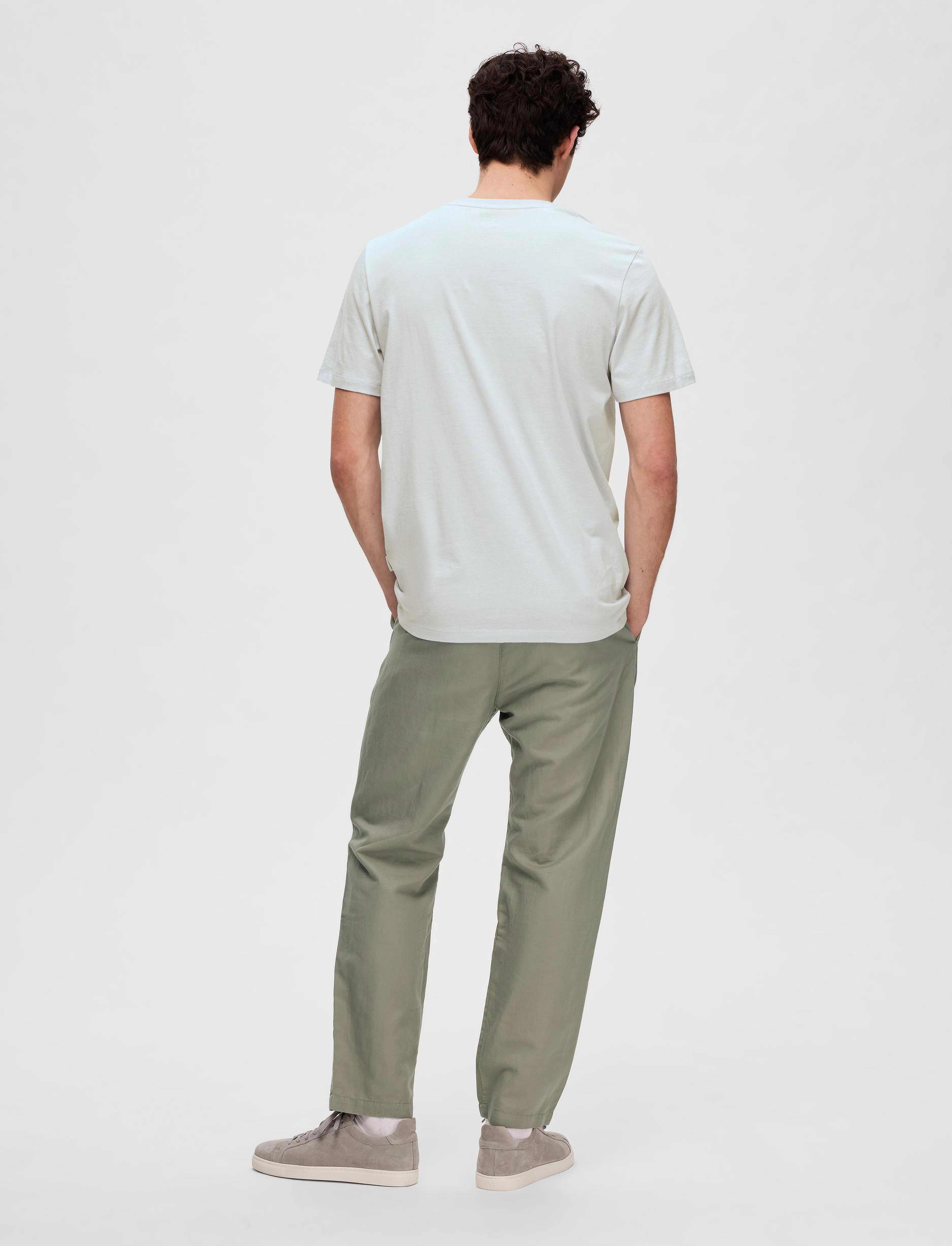 Selected - SLHASPEN MINI STR SS O-NECK TEE NOOS - cashmere blue - 5