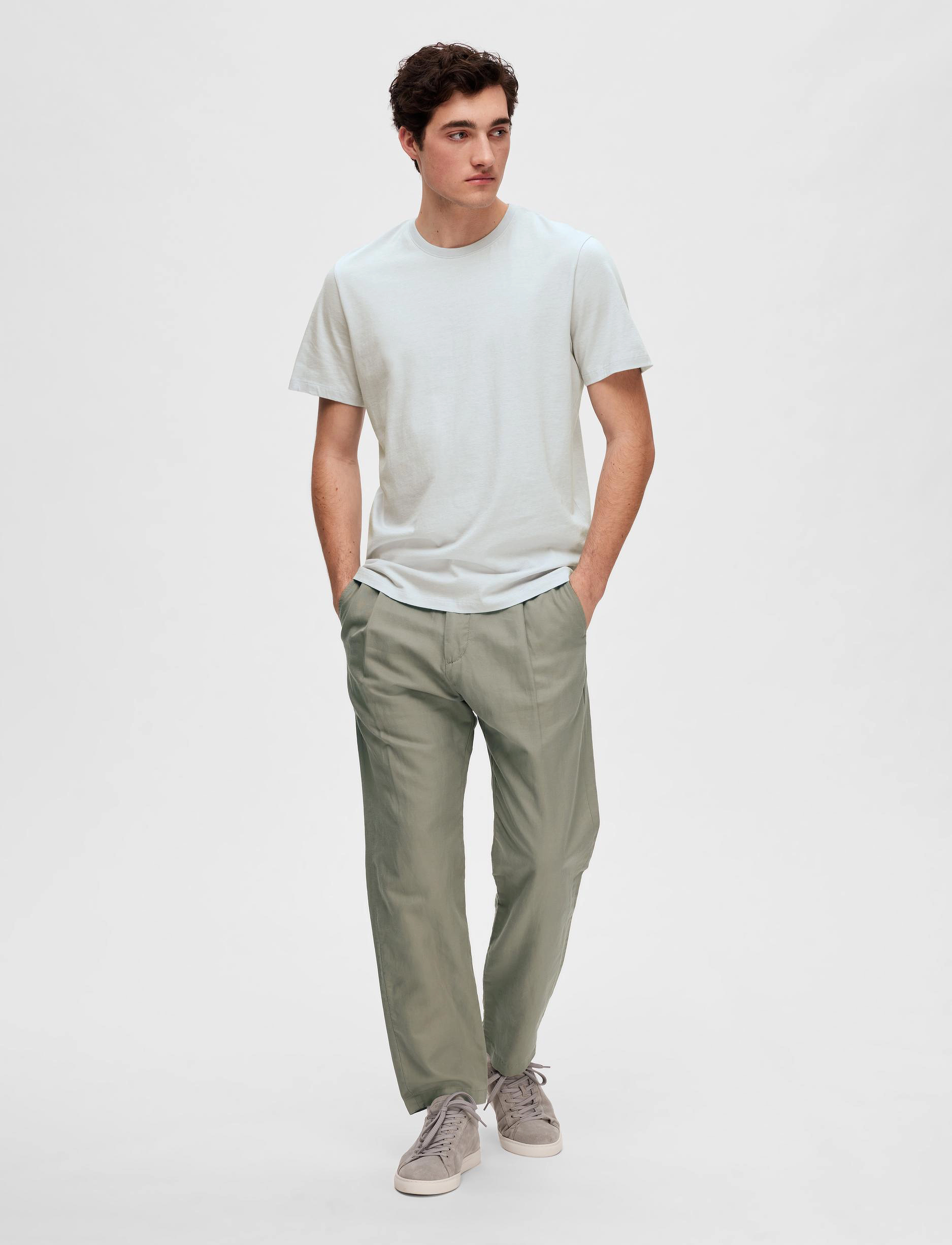 Selected - SLHASPEN MINI STR SS O-NECK TEE NOOS - cashmere blue - 3