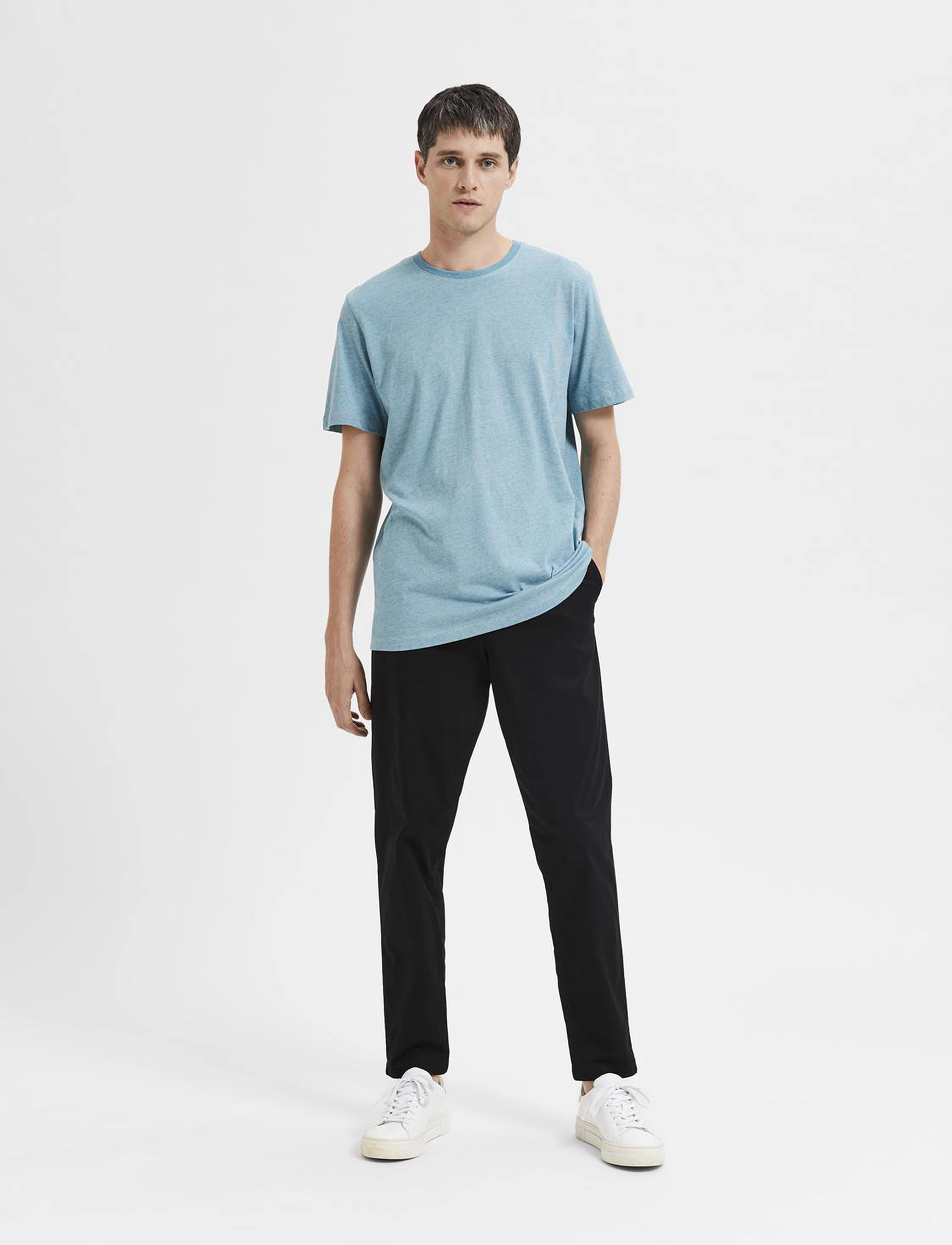 Selected - SLHASPEN MINI STR SS O-NECK TEE NOOS - harbor gray - 4