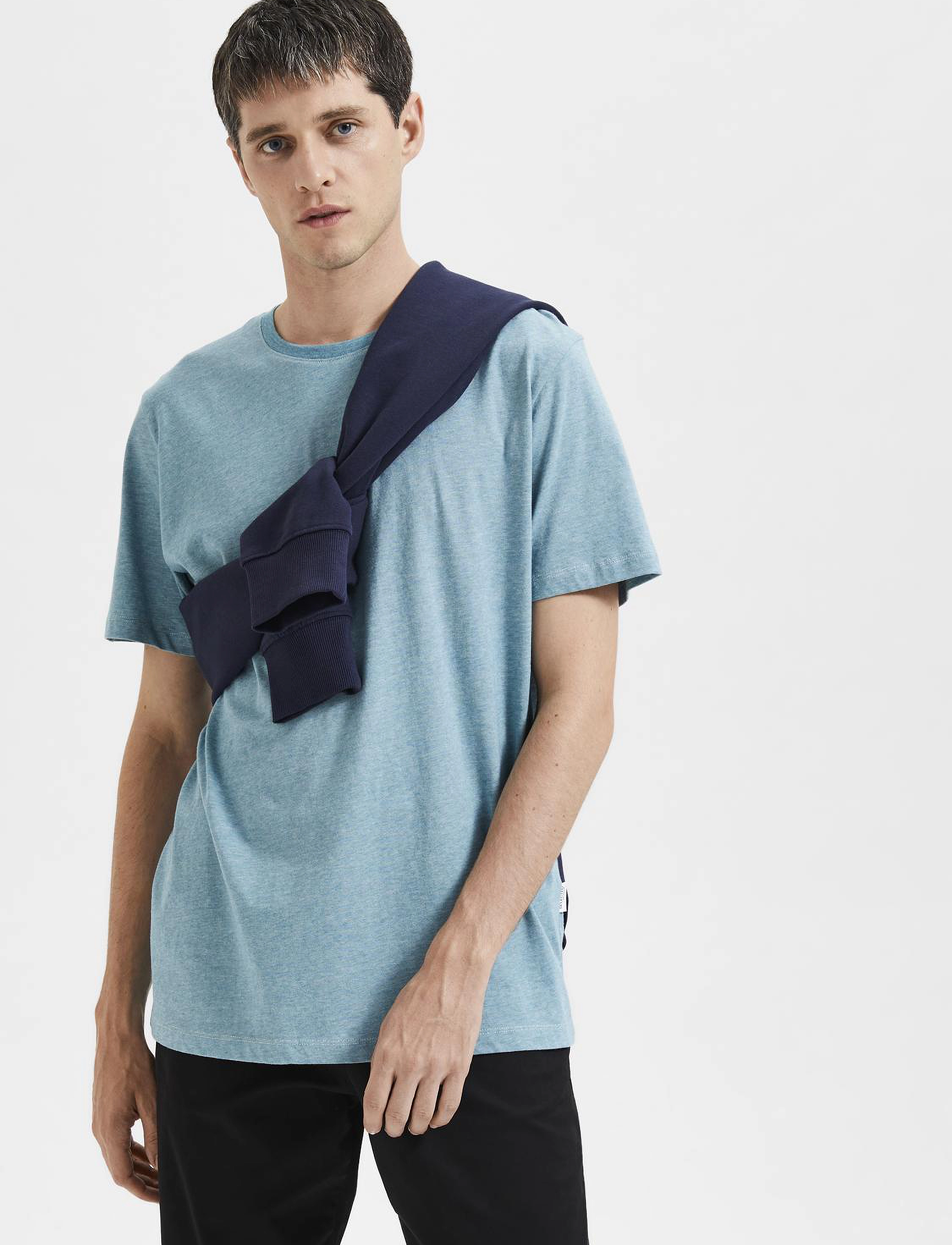 Selected - SLHASPEN MINI STR SS O-NECK TEE NOOS - harbor gray - 5