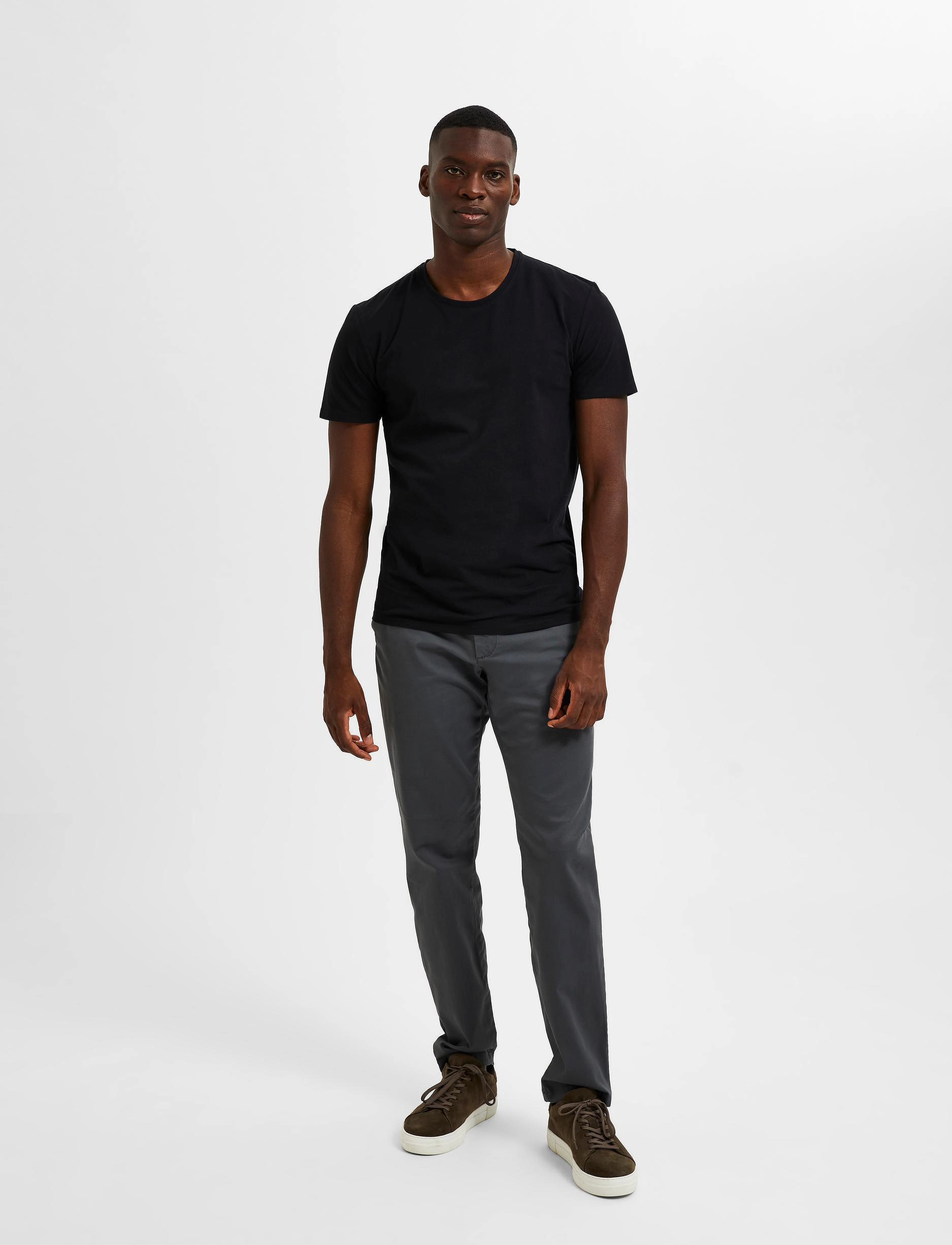 Selected - SLHAEL SS O-NECK TEE NOOS - black - 4