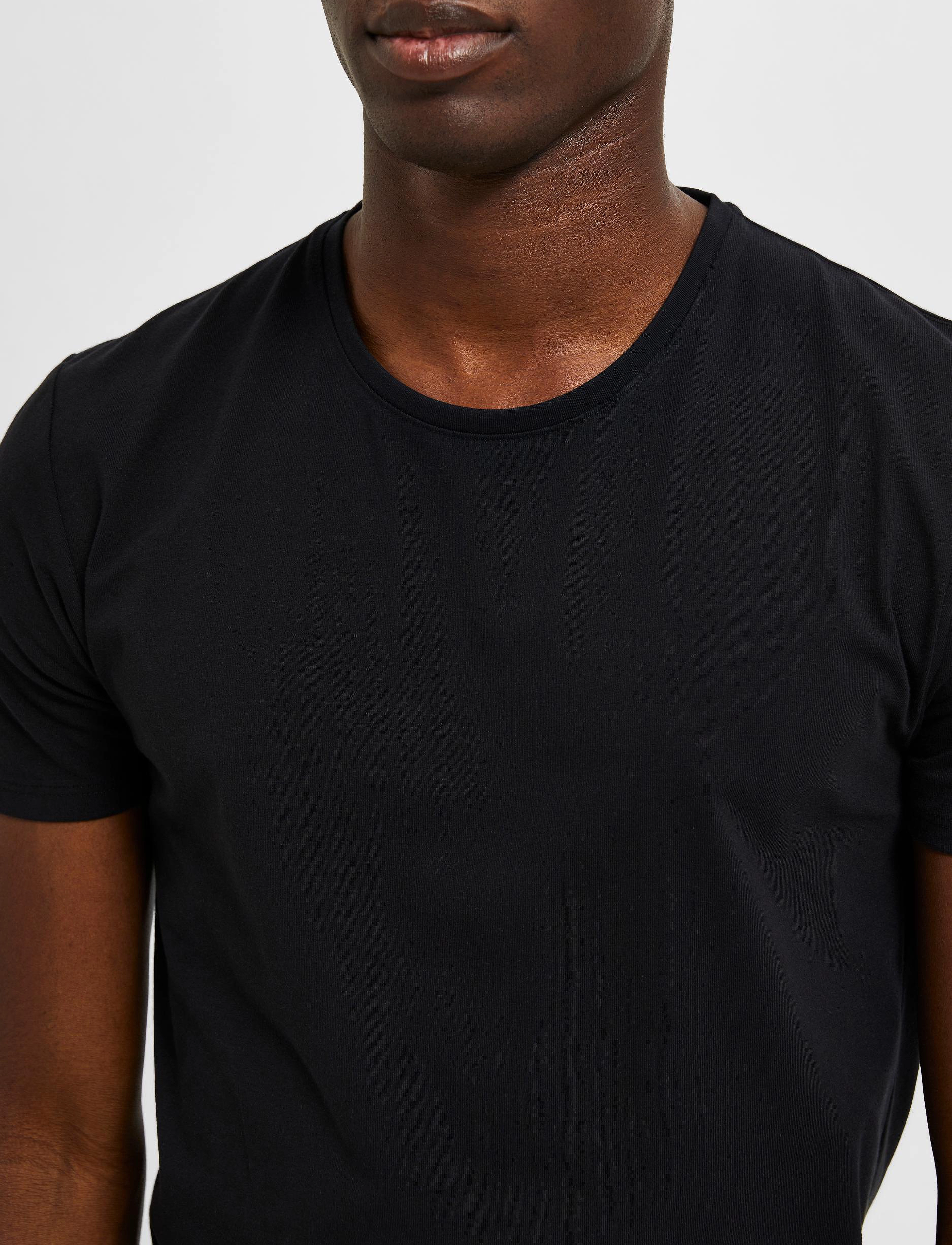 Selected - SLHAEL SS O-NECK TEE NOOS - black - 5