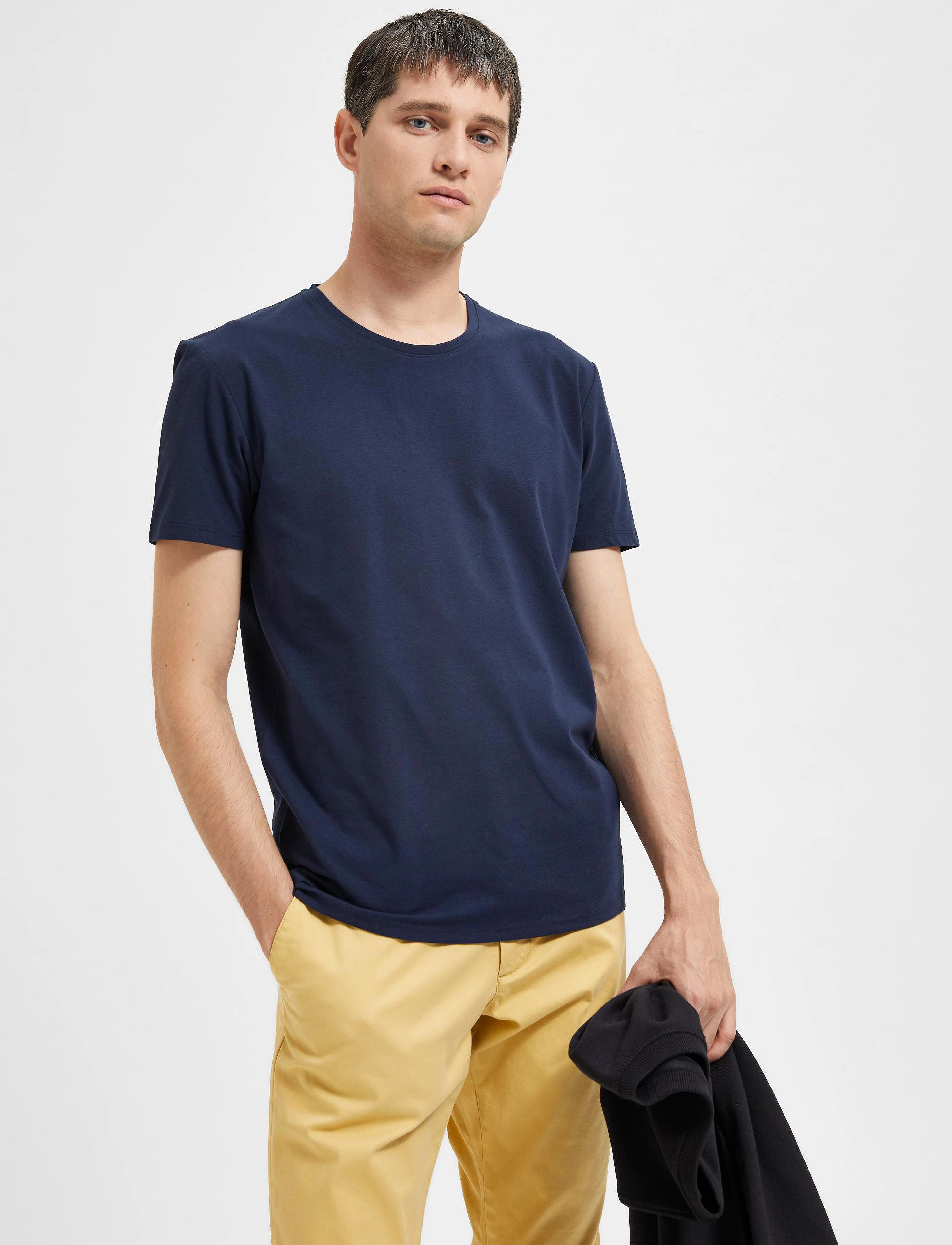 Selected - SLHAEL SS O-NECK TEE NOOS - navy blazer - 5