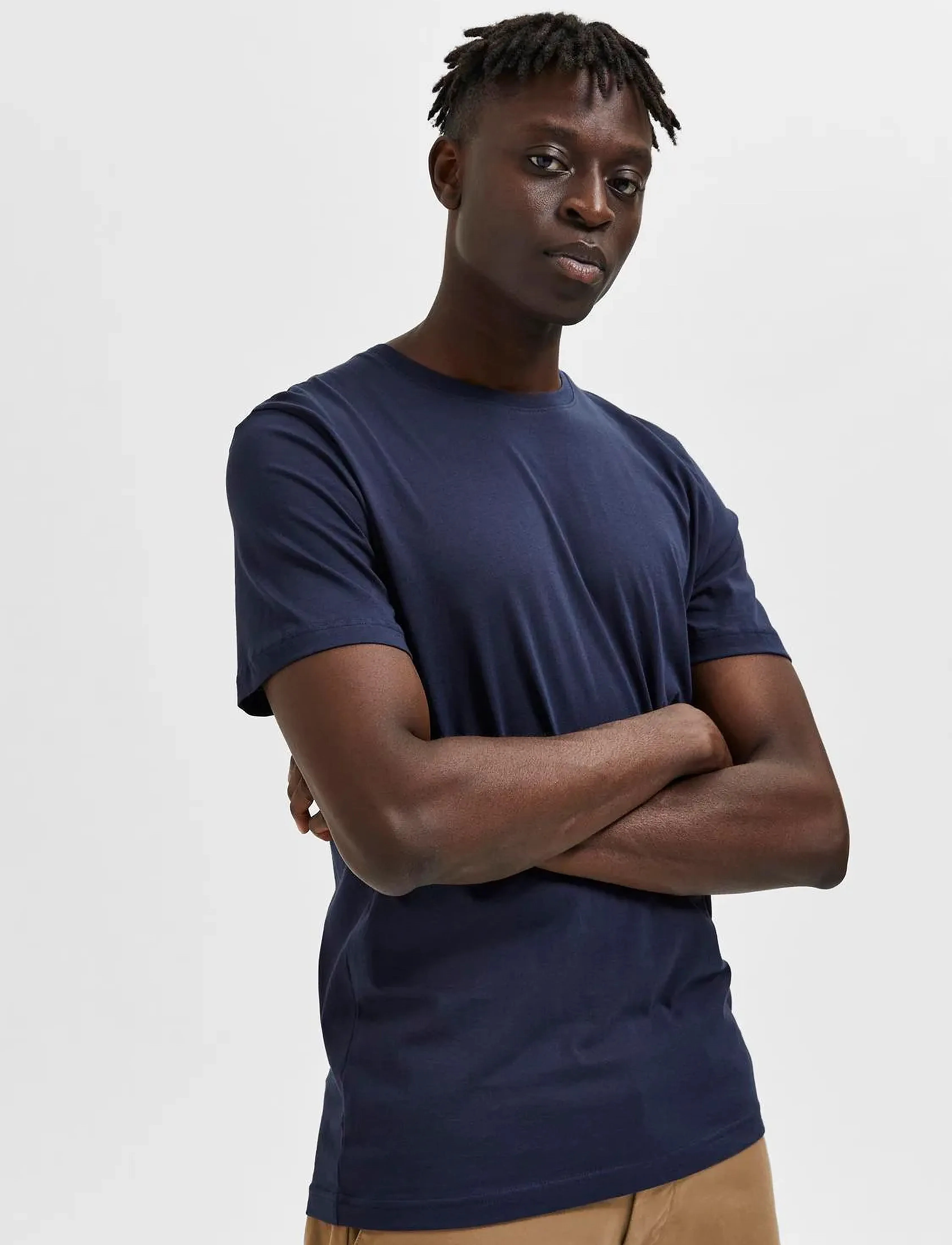 Selected - SLHAXEL SS O-NECK TEE W 3 PACK NOOS - navy blazer - 3