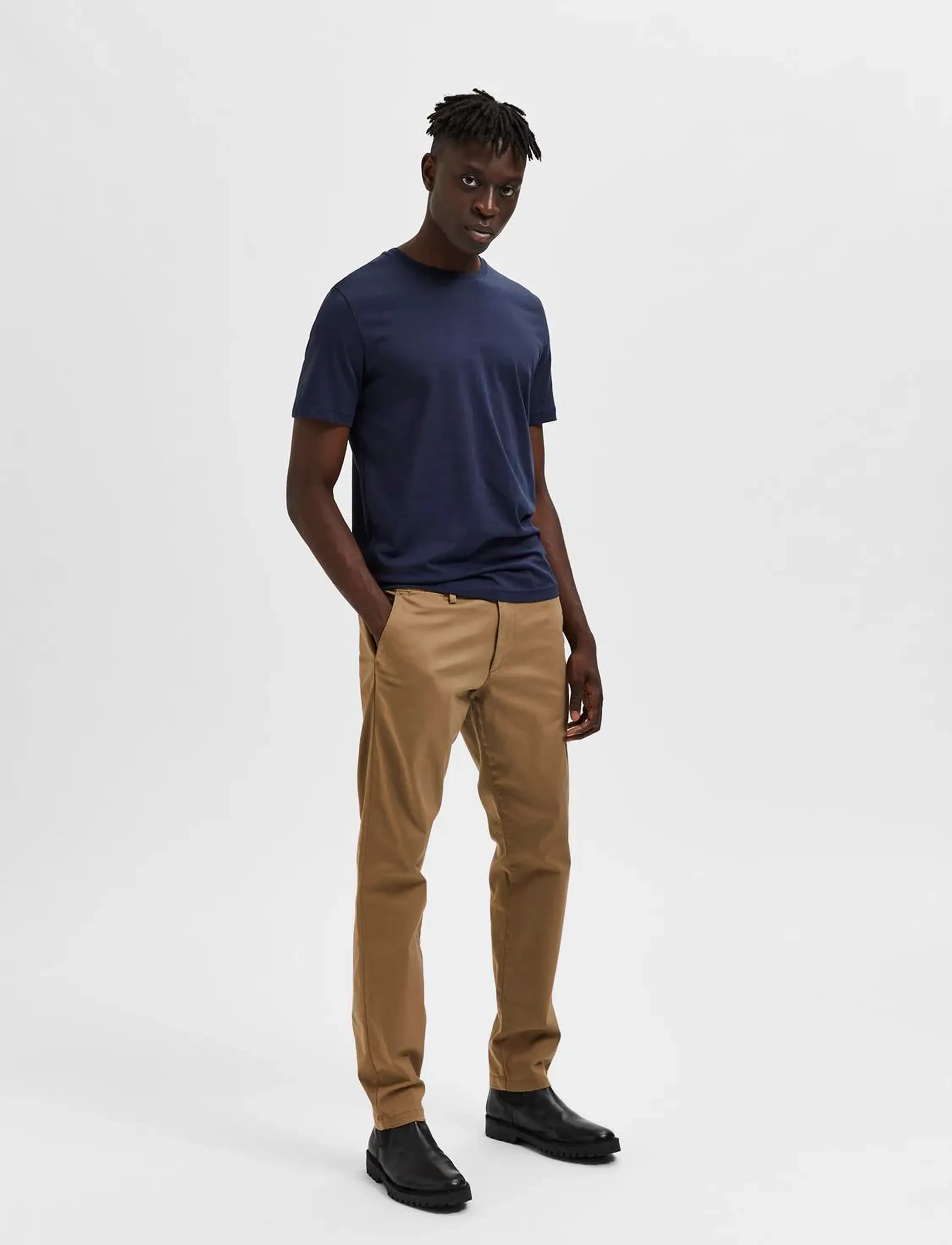 Selected - SLHAXEL SS O-NECK TEE W 3 PACK NOOS - navy blazer - 4