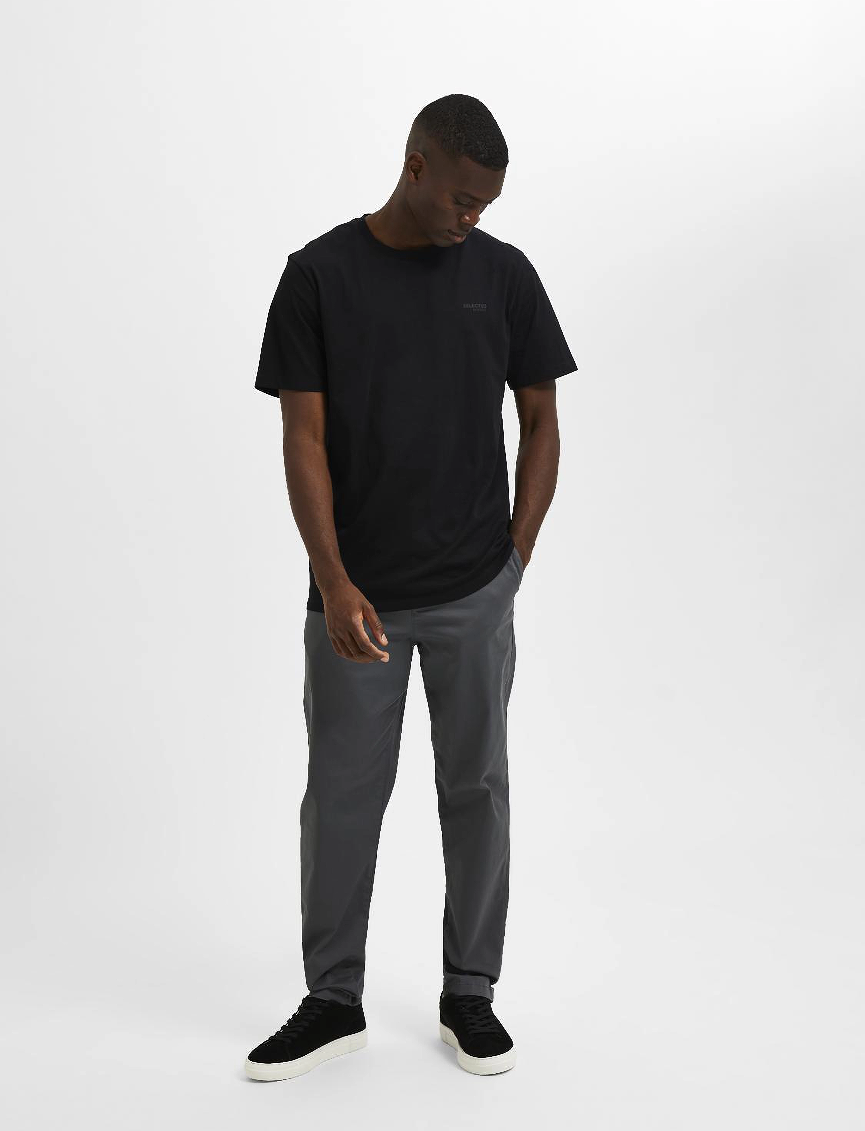Selected - SLHASPEN LOGO SS O-NECK TEE NOOS - black - 3