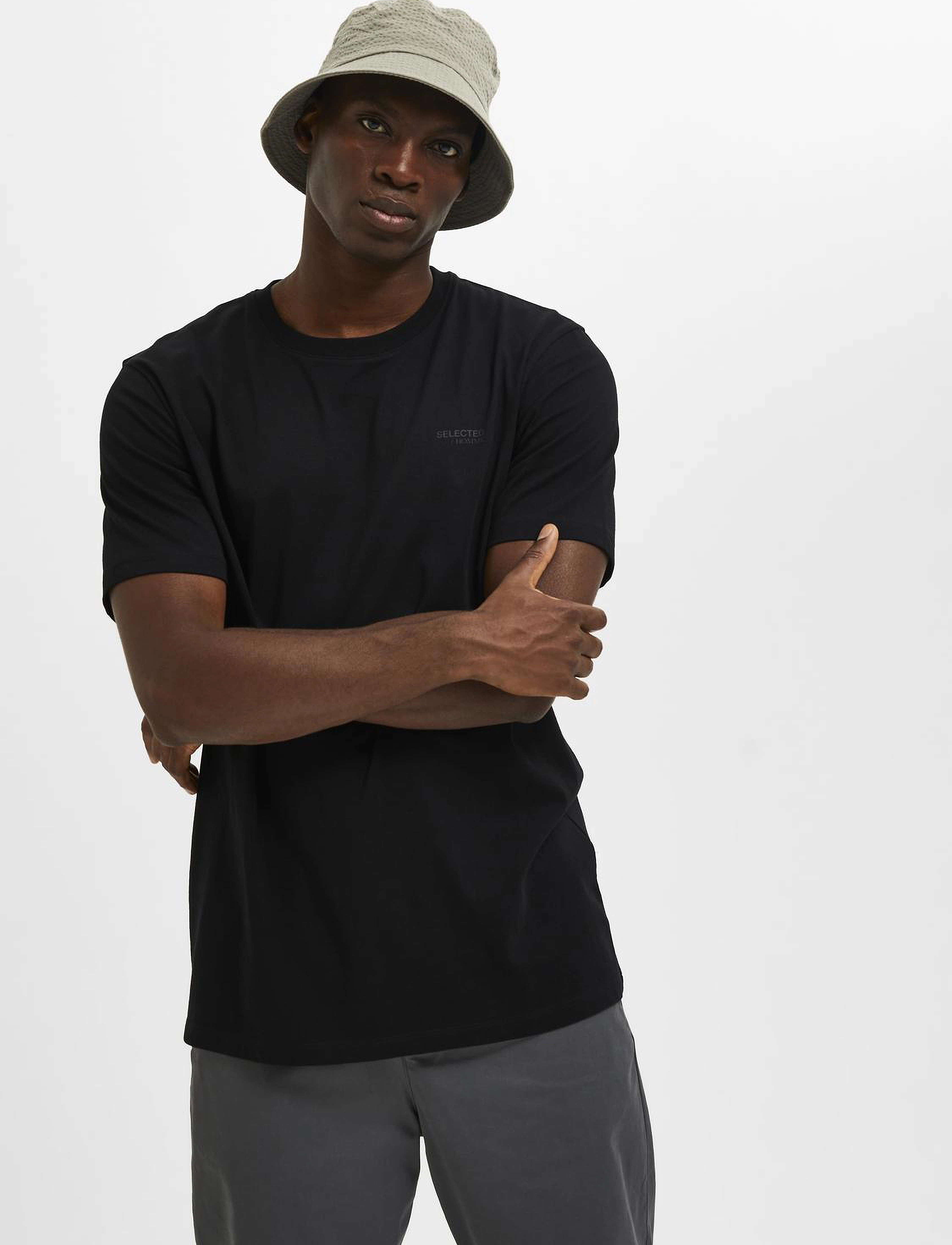 Selected - SLHASPEN LOGO SS O-NECK TEE NOOS - black - 4