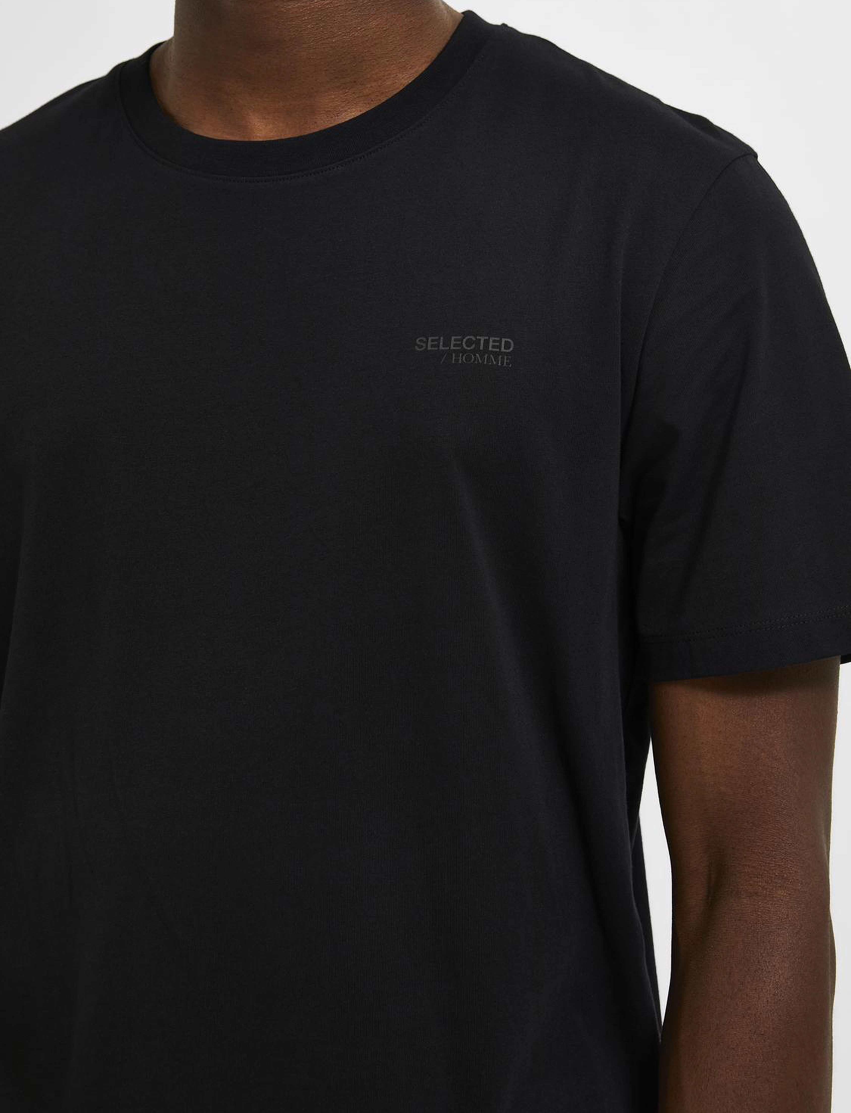 Selected - SLHASPEN LOGO SS O-NECK TEE NOOS - black - 5