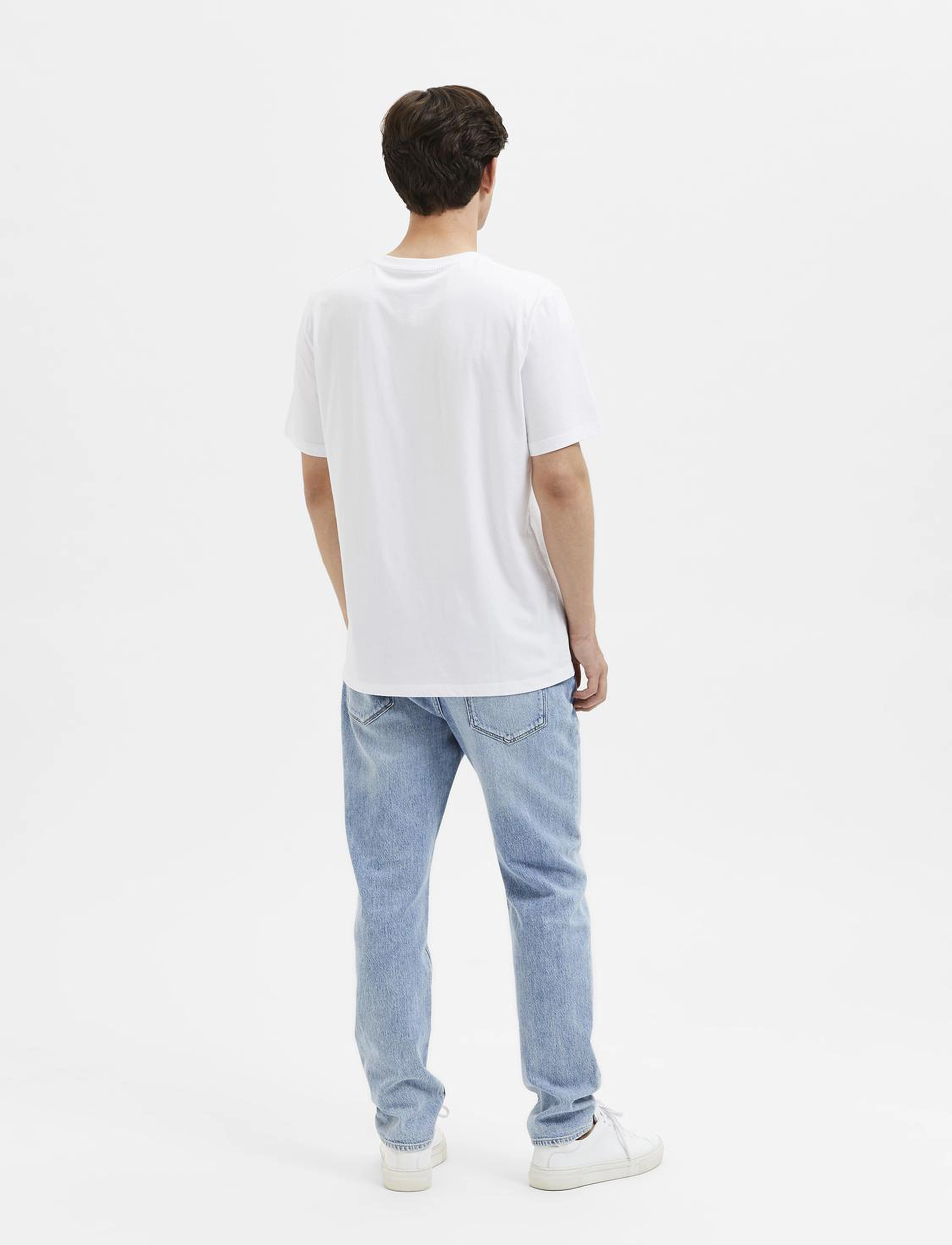 Selected - SLHASPEN LOGO SS O-NECK TEE NOOS - bright white - 2