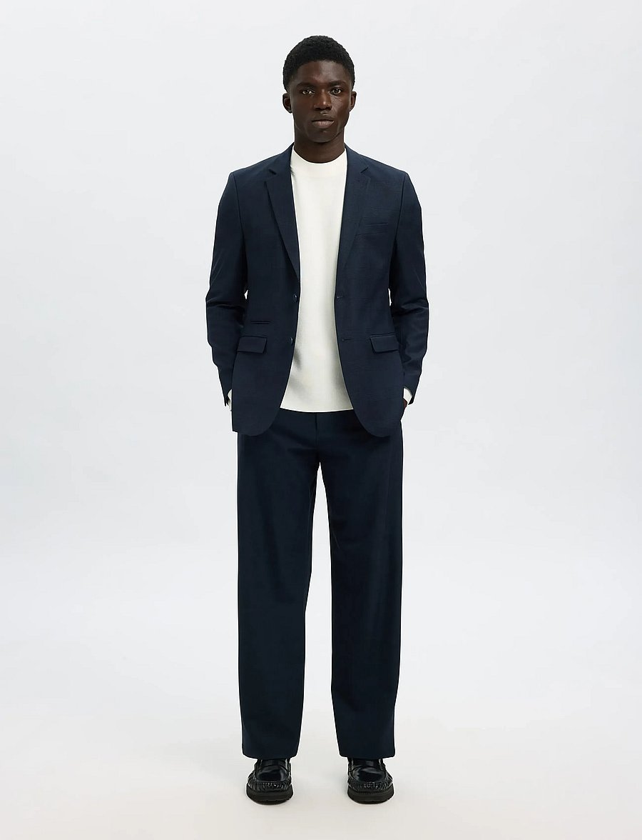 Selected - SLHSLIM-NEIL CHK BLZ NOOS - einreiher - dark navy - 4