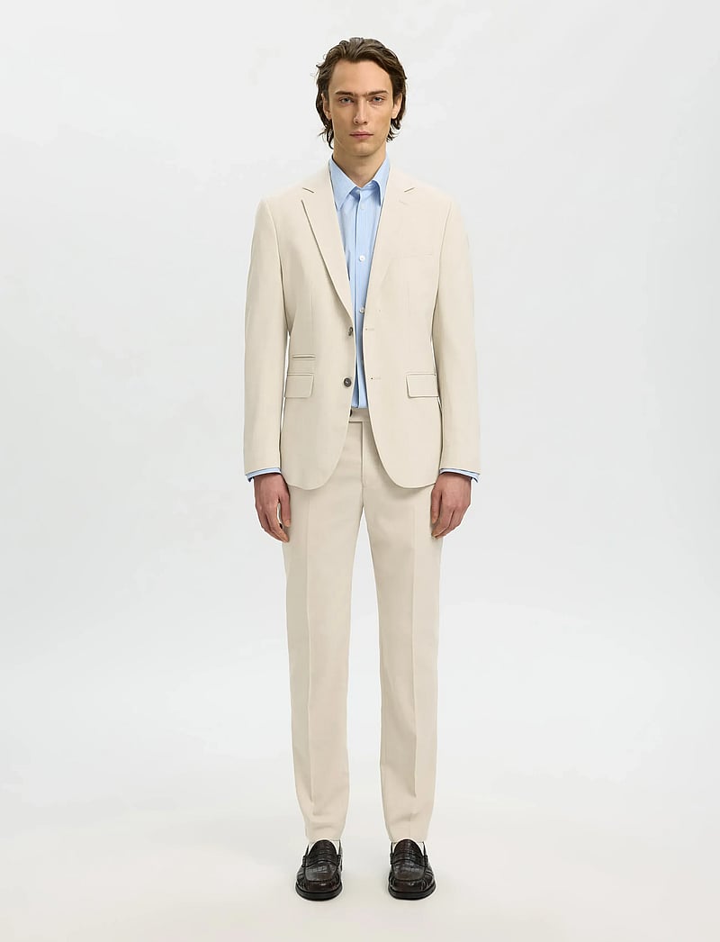 Selected - SLHSLIM-NEIL BLZ B - einreiher - egret - 3