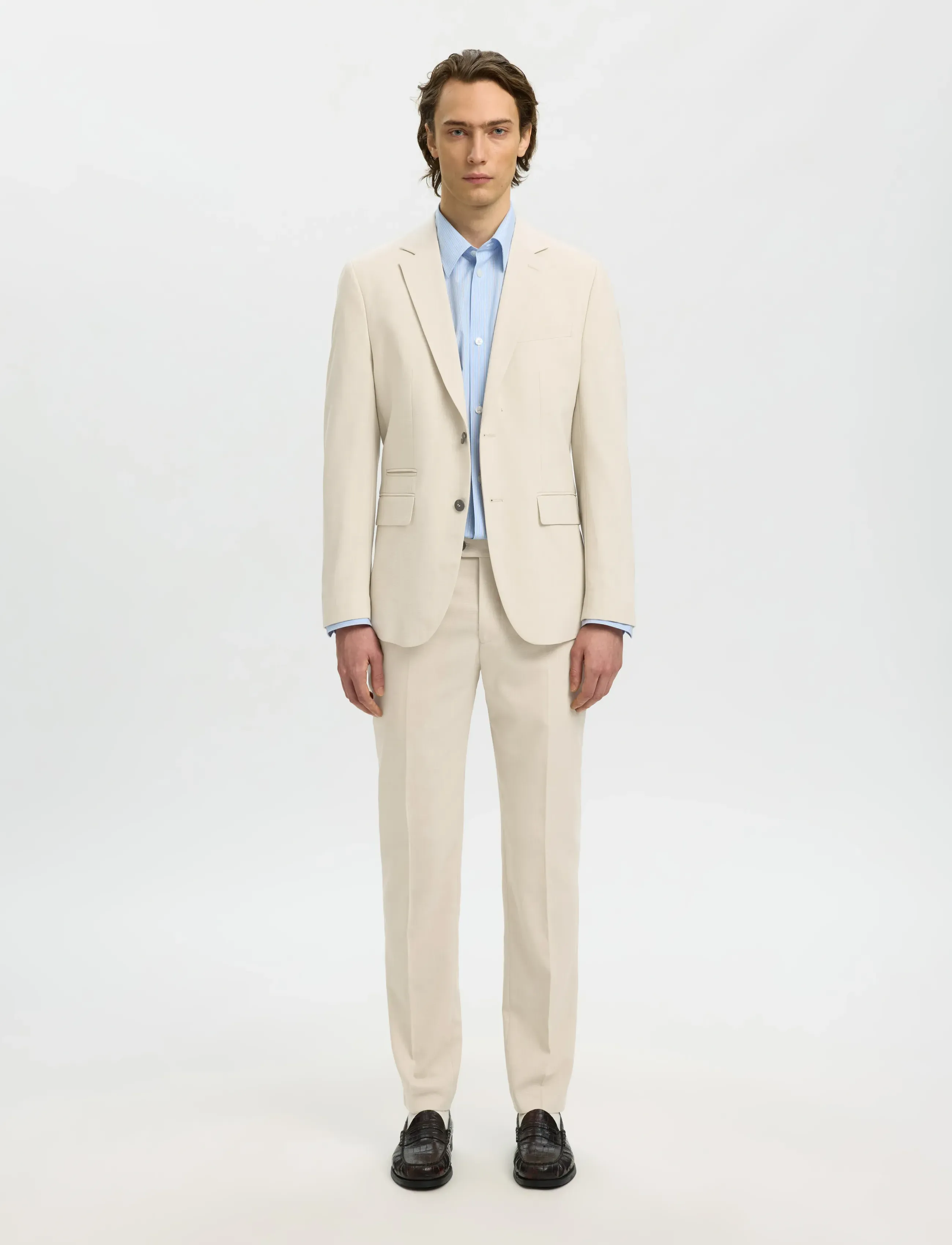 Selected - SLMSLIM-NEIL BLZ NOOS - enkeltradede blazere - egret - 3