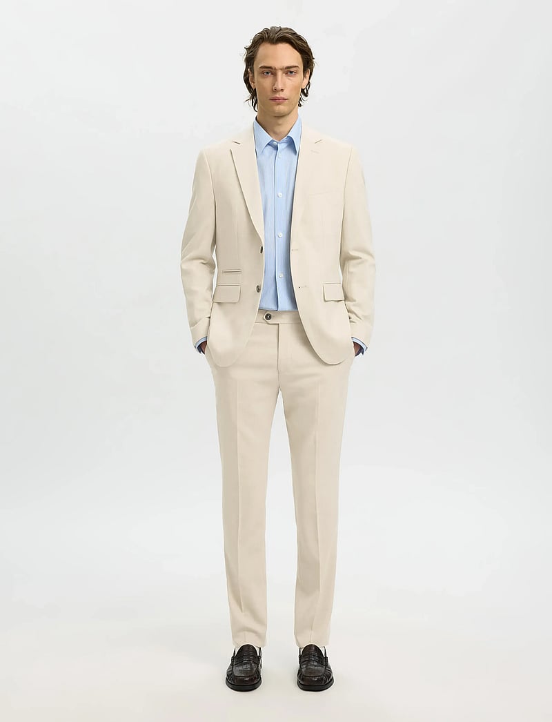 Selected - SLHSLIM-NEIL BLZ B - einreiher - egret - 5