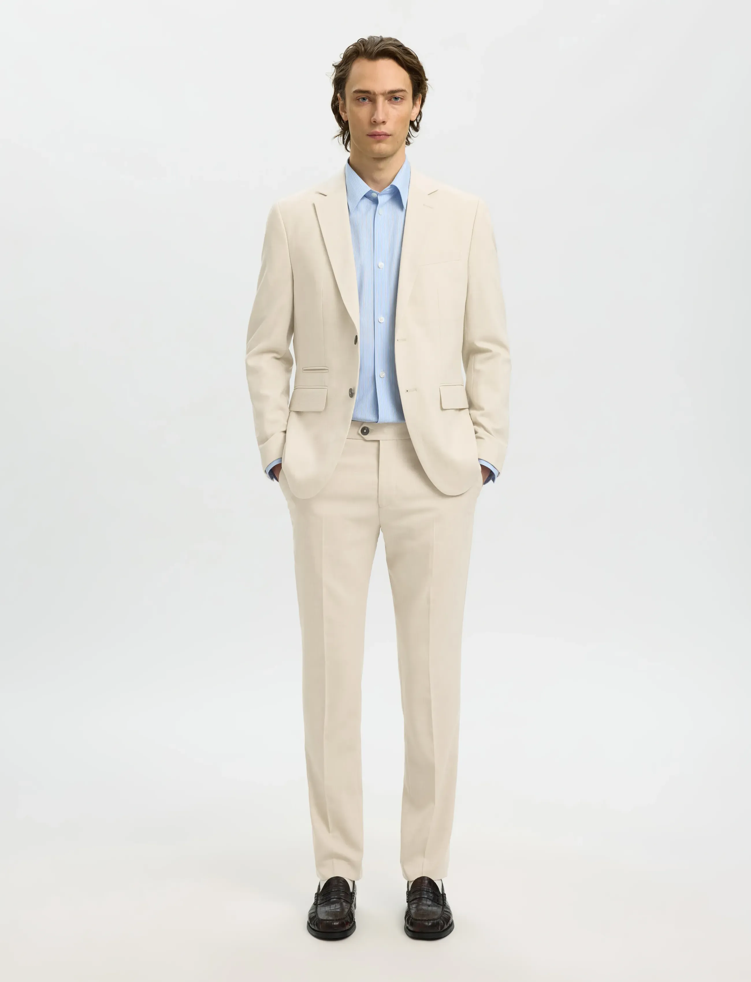 Selected - SLMSLIM-NEIL BLZ NOOS - enkeltradede blazere - egret - 5