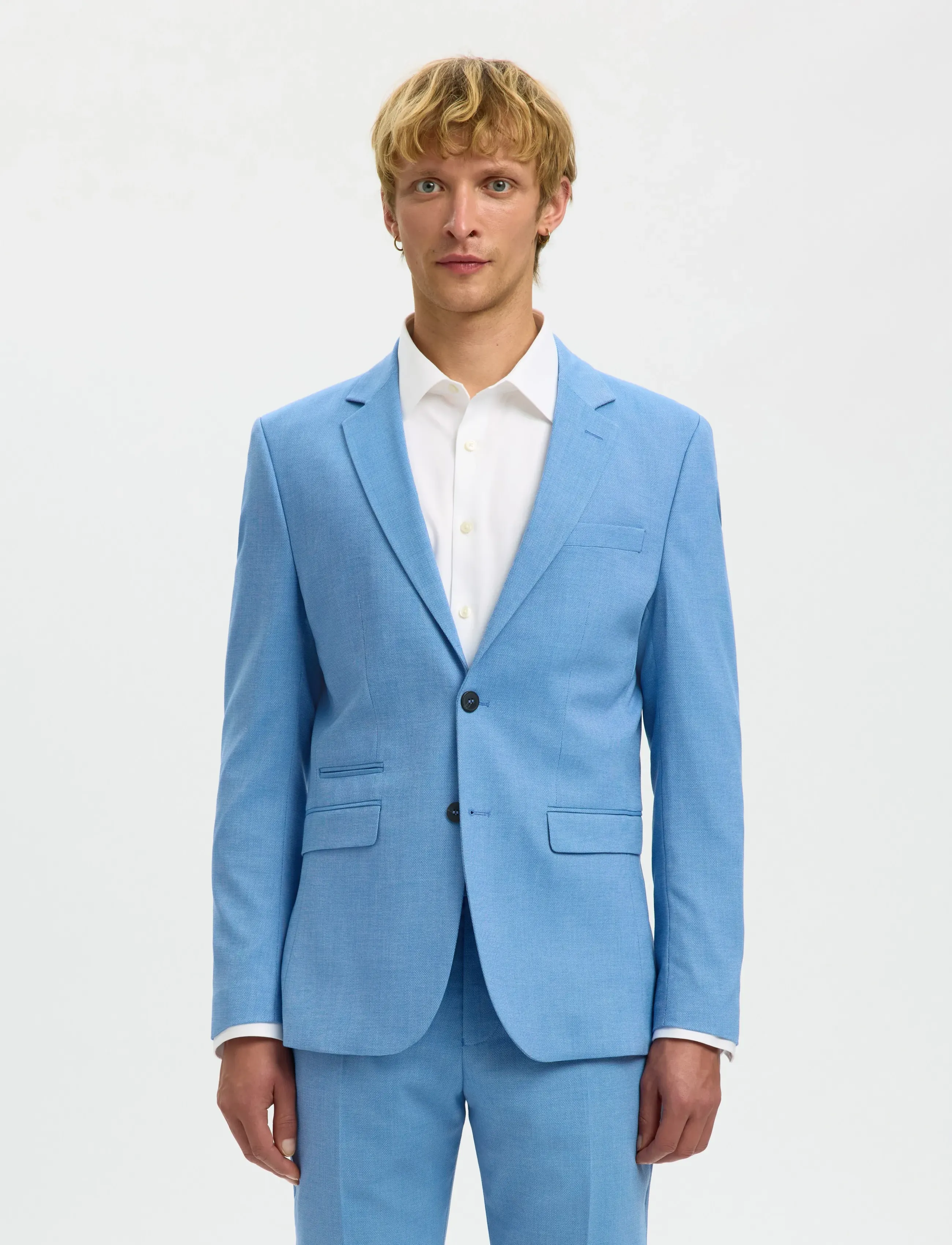 Selected SLMSLIM-NEIL BLZ NOOS - Looks for less - LIGHT BLUE / blue