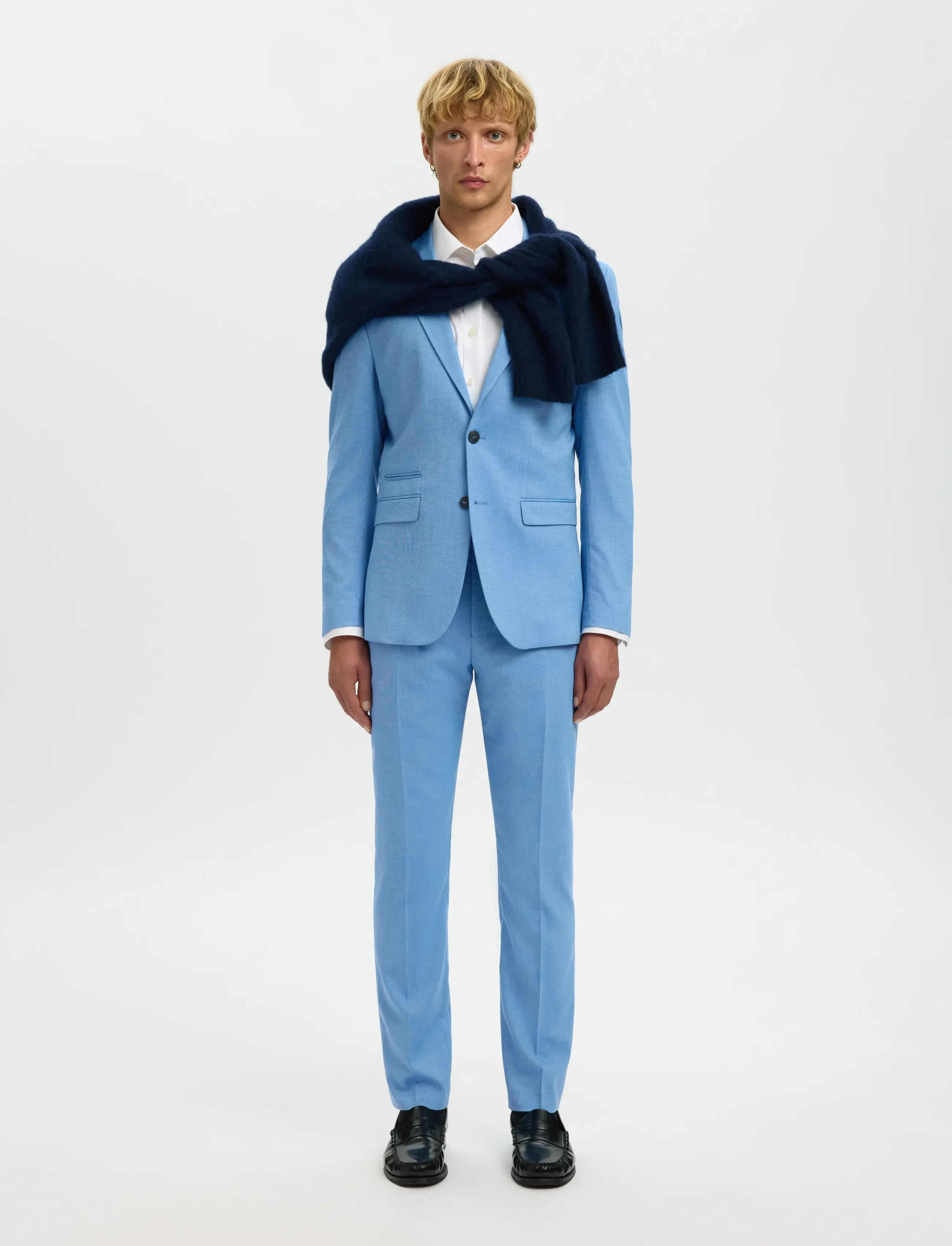 Selected - SLMSLIM-NEIL BLZ NOOS - enkeltradede blazere - light blue - 5