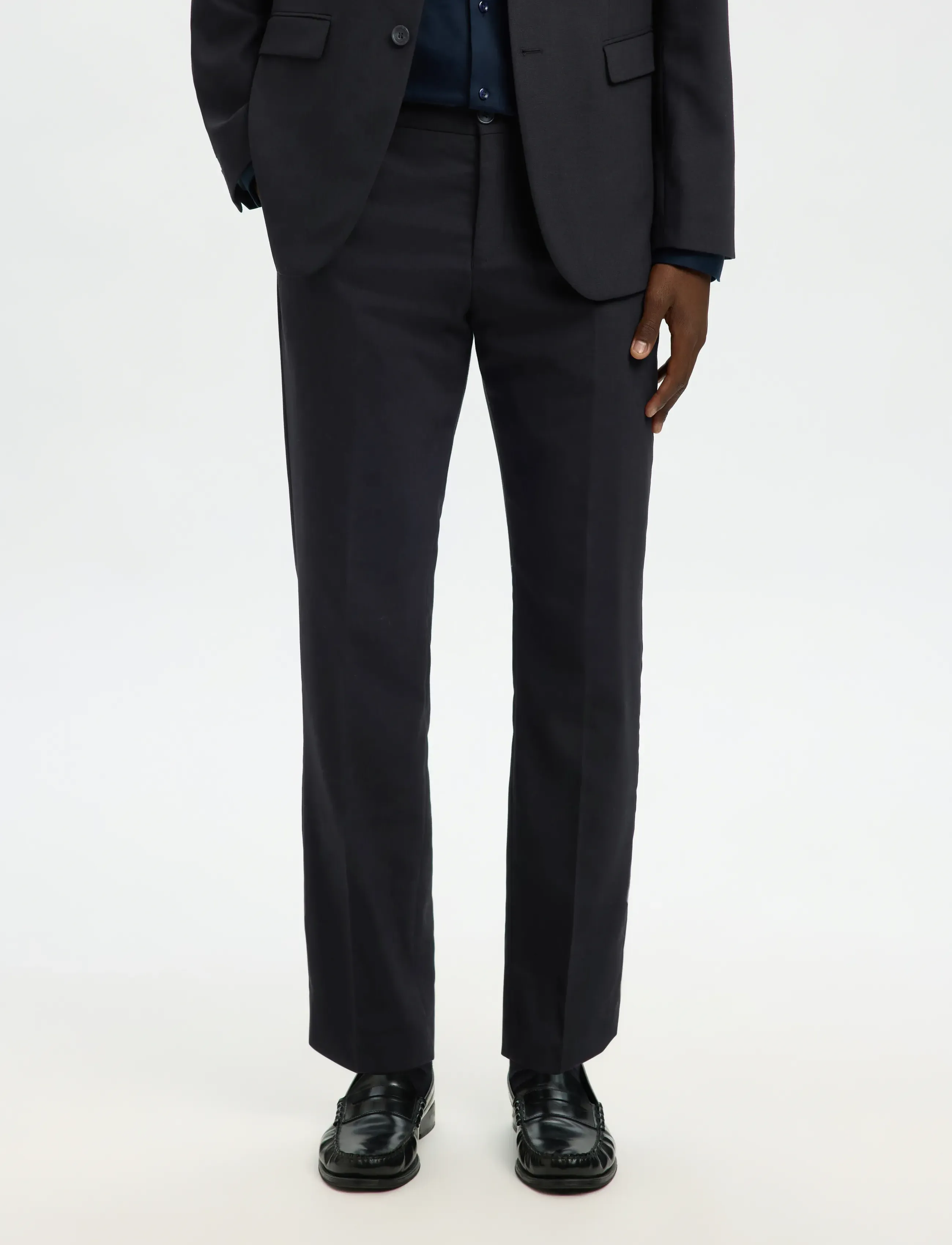 Selected SLMSLIM-NEIL TRS NOOS - Püksid - BLACK / black