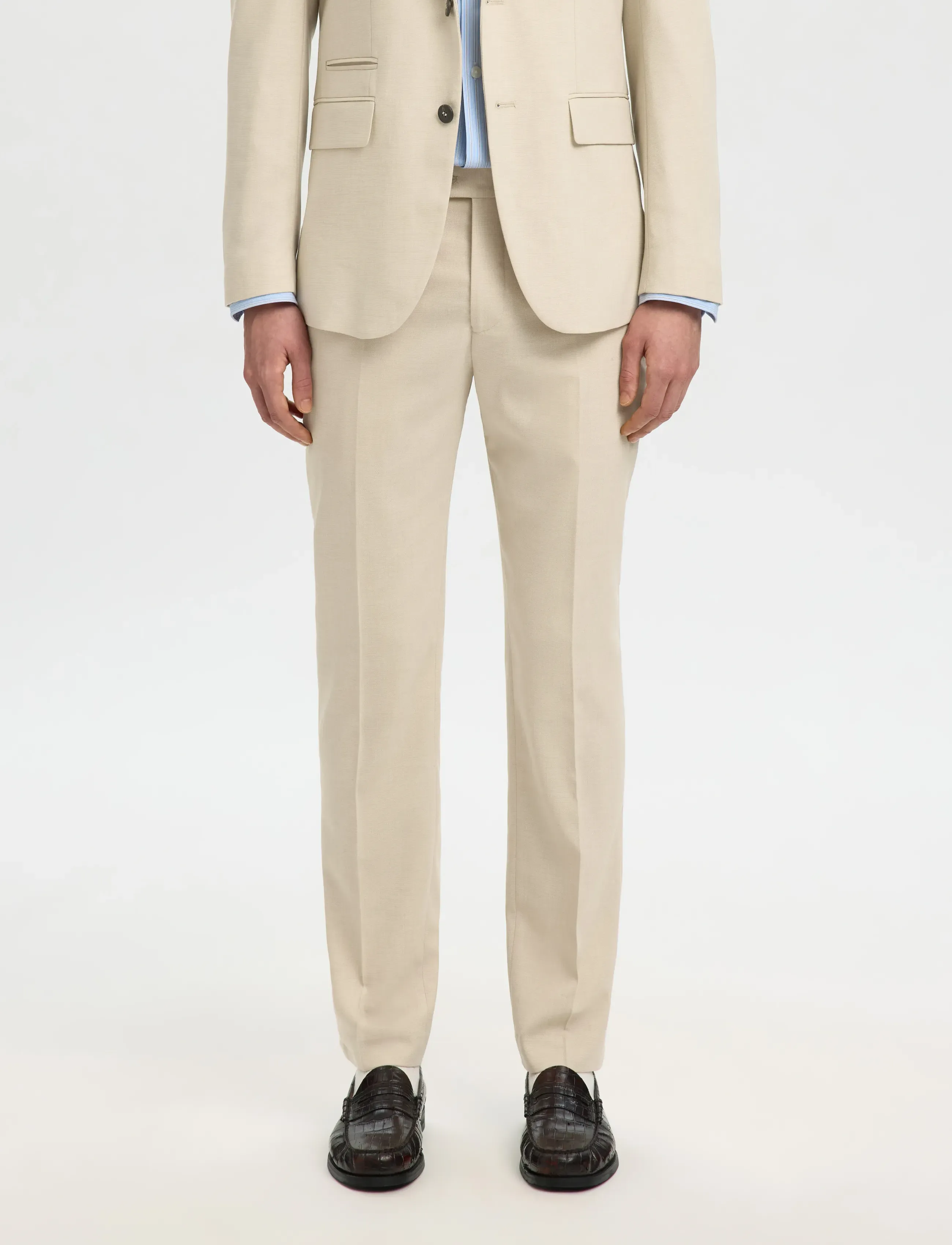 Selected SLMSLIM-NEIL TRS NOOS - Püksid - EGRET / cream
