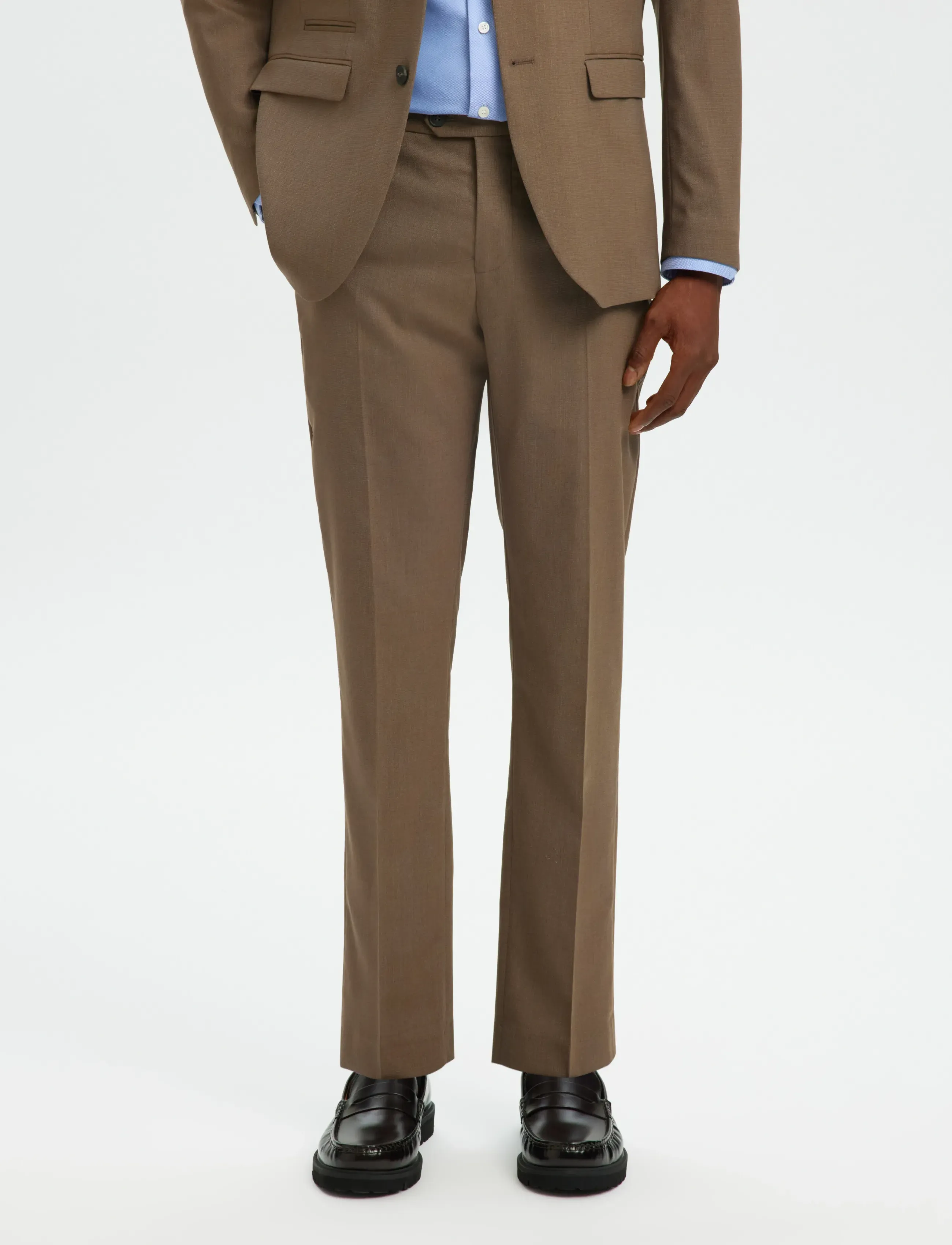 Selected SLMSLIM-NEIL TRS NOOS - Püksid - KELP / brown