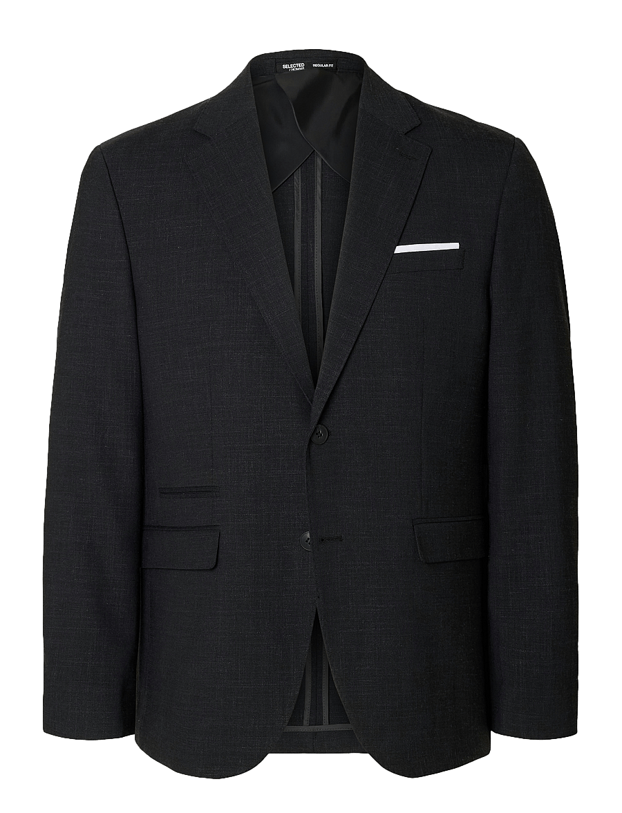 Selected - SLMSLIM-OASIS LINEN BLZ NOOS - enkeltradede blazere - black - 1