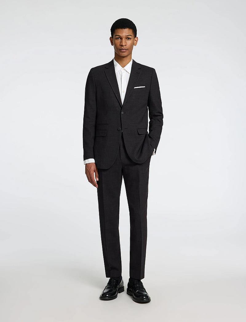 Selected - SLHSLIM-OASIS LINEN BLZ NOOS - enkelknäppta kavajer - black - 0