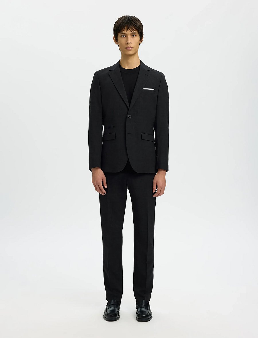 Selected - SLMSLIM-OASIS LINEN BLZ NOOS - enkeltradede blazere - black - 3