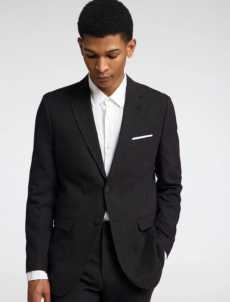 Selected - SLHSLIM-OASIS LINEN BLZ NOOS - enkelknäppta kavajer - black - 4