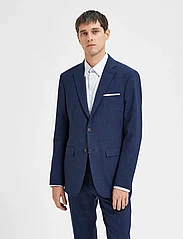 Selected Homme - SLHSLIM-OASIS LINEN BLZ NOOS - double breasted blazers - dark navy - 2