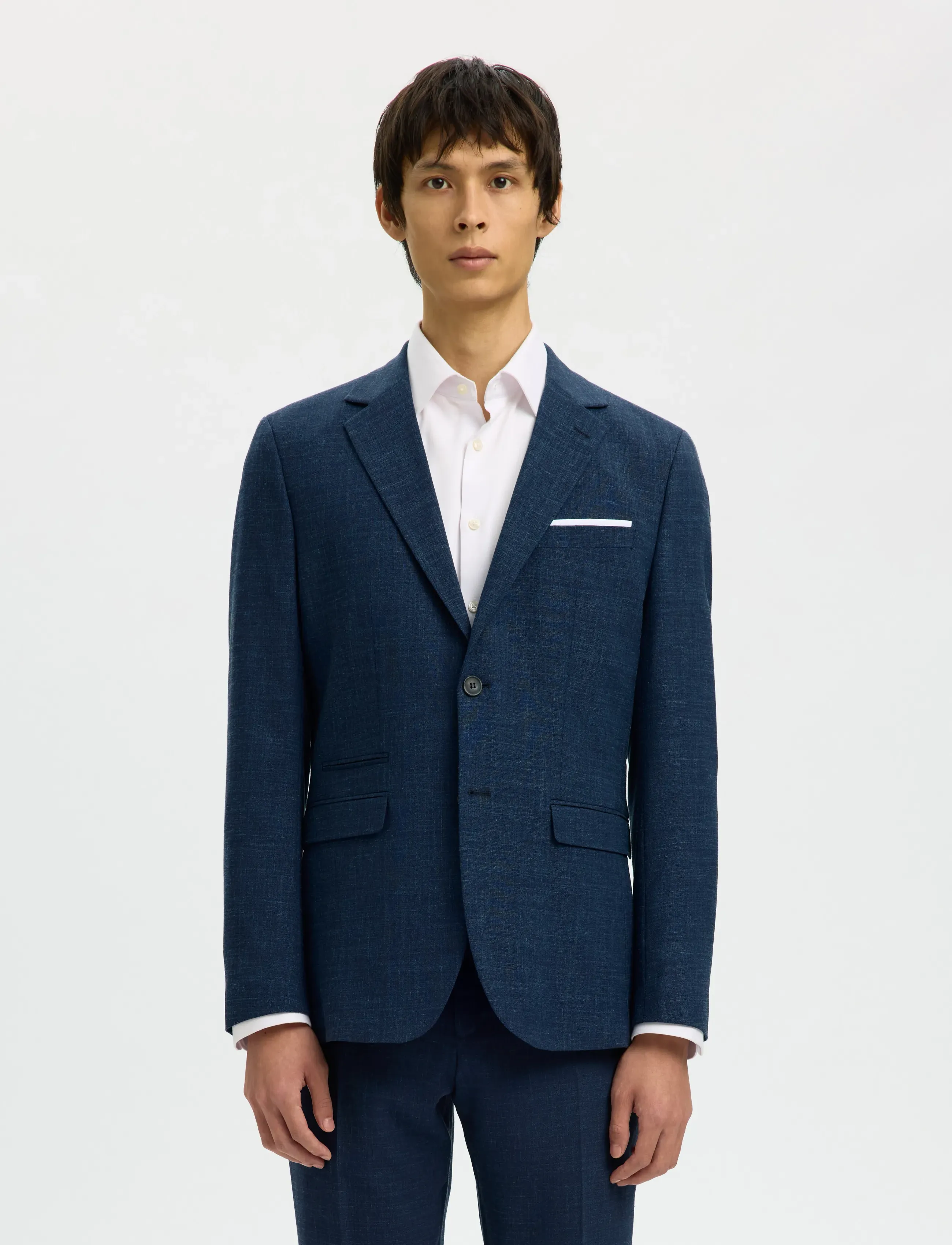 Selected SLMSLIM-OASIS LINEN BLZ NOOS - Ülikonnad ja pintsakud - DARK NAVY / navy