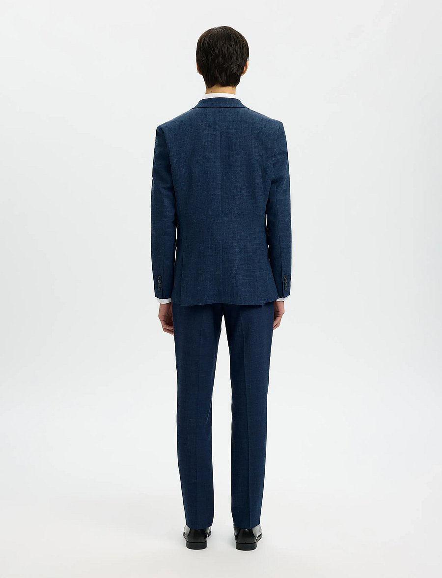 Selected - SLMSLIM-OASIS LINEN BLZ NOOS - enkeltradede blazere - dark navy - 3