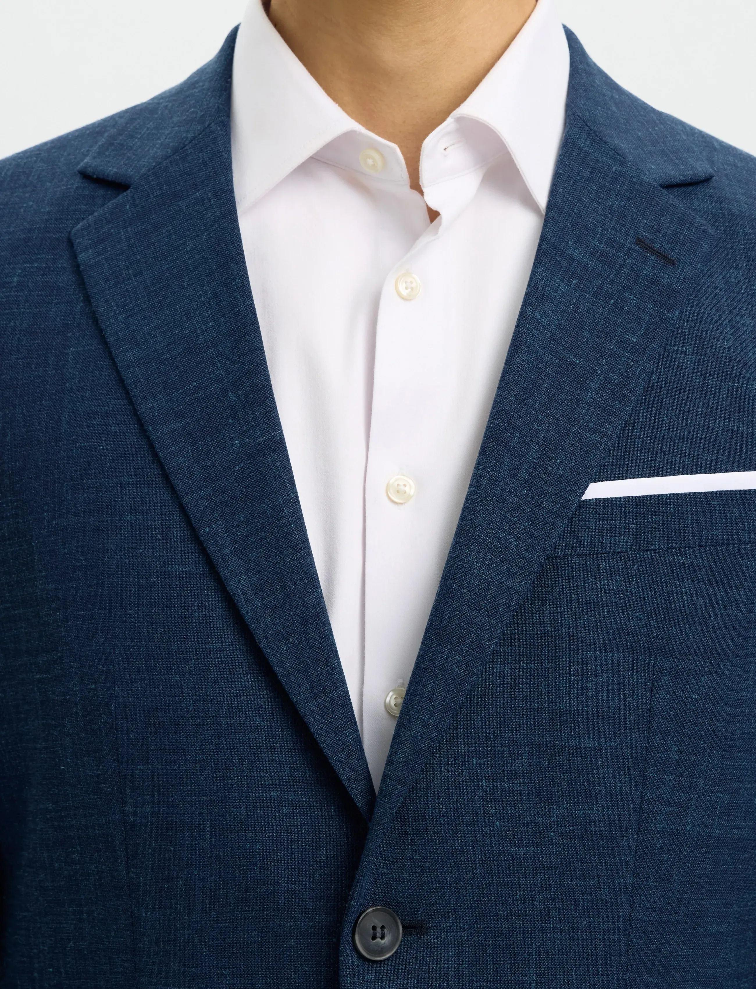 Selected - SLMSLIM-OASIS LINEN BLZ NOOS - enkeltradede blazere - dark navy - 5