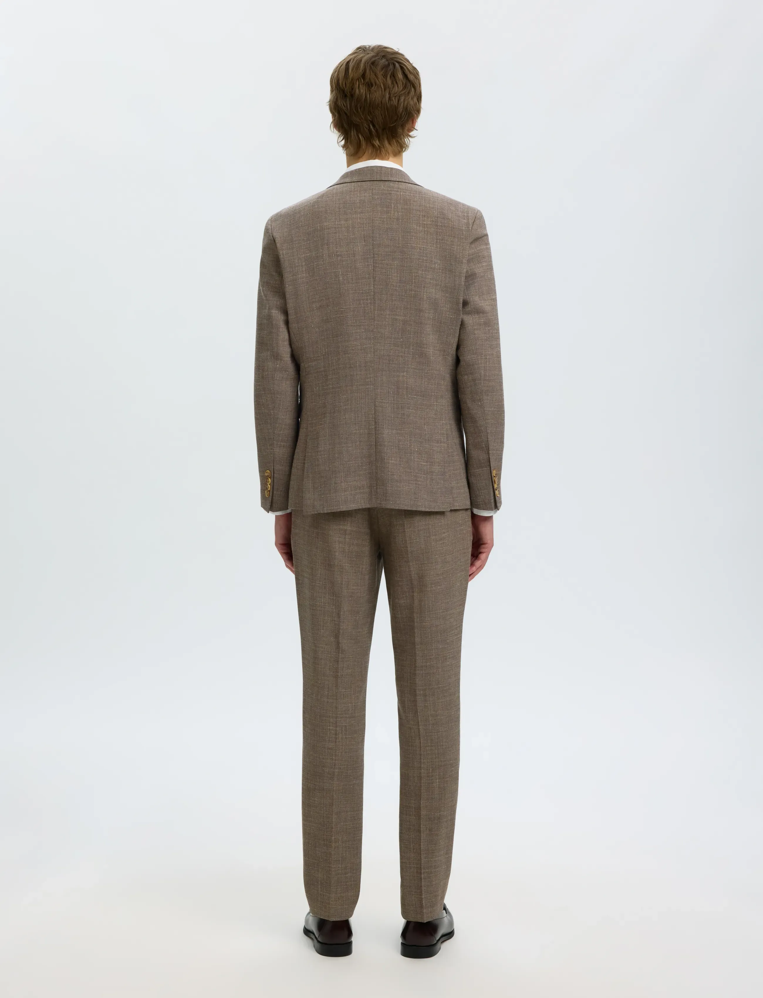 Selected - SLMSLIM-OASIS LINEN BLZ NOOS - single breasted blazers - dark sand melange - 2
