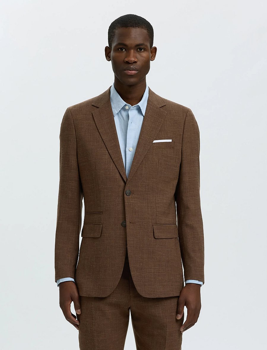 Selected - SLMSLIM-OASIS LINEN BLZ NOOS - enkeltradede blazere - delicioso - 0