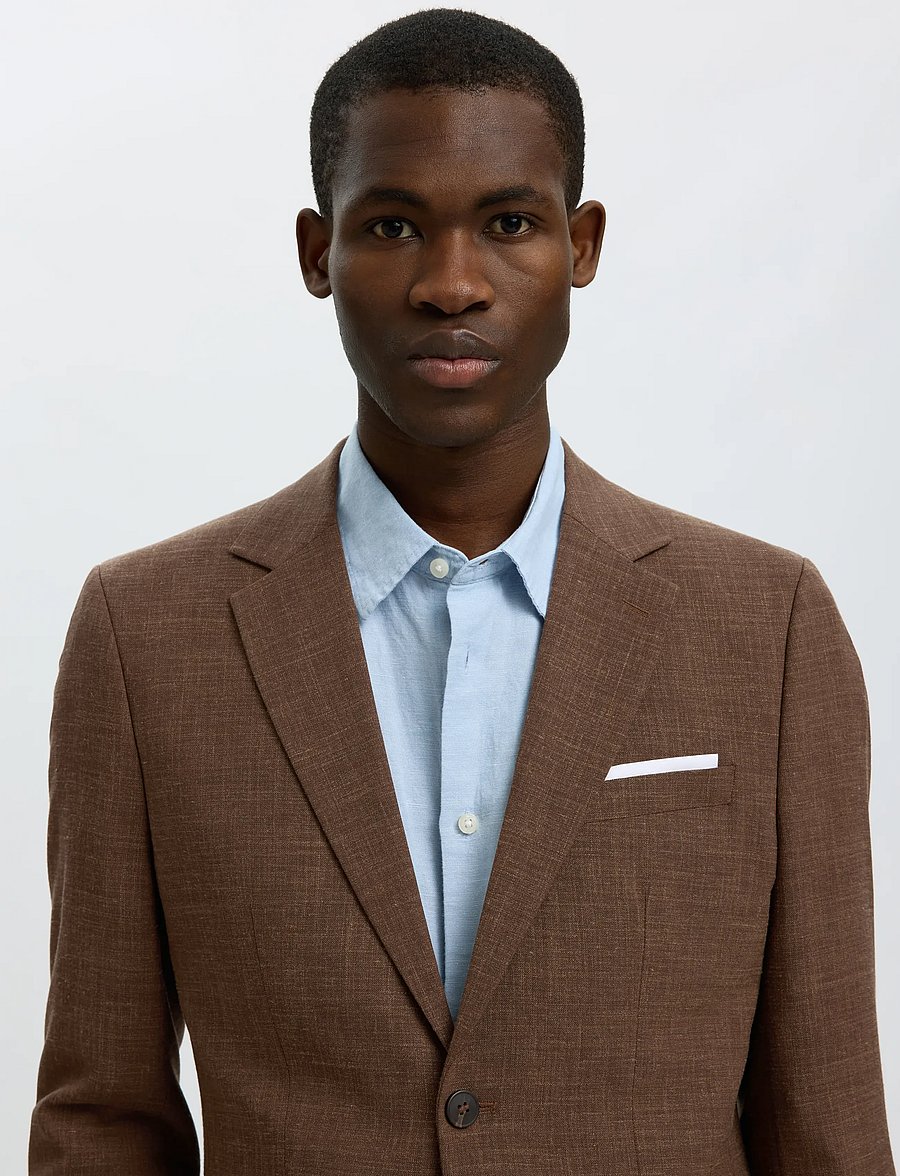 Selected - SLMSLIM-OASIS LINEN BLZ NOOS - enkeltradede blazere - delicioso - 4