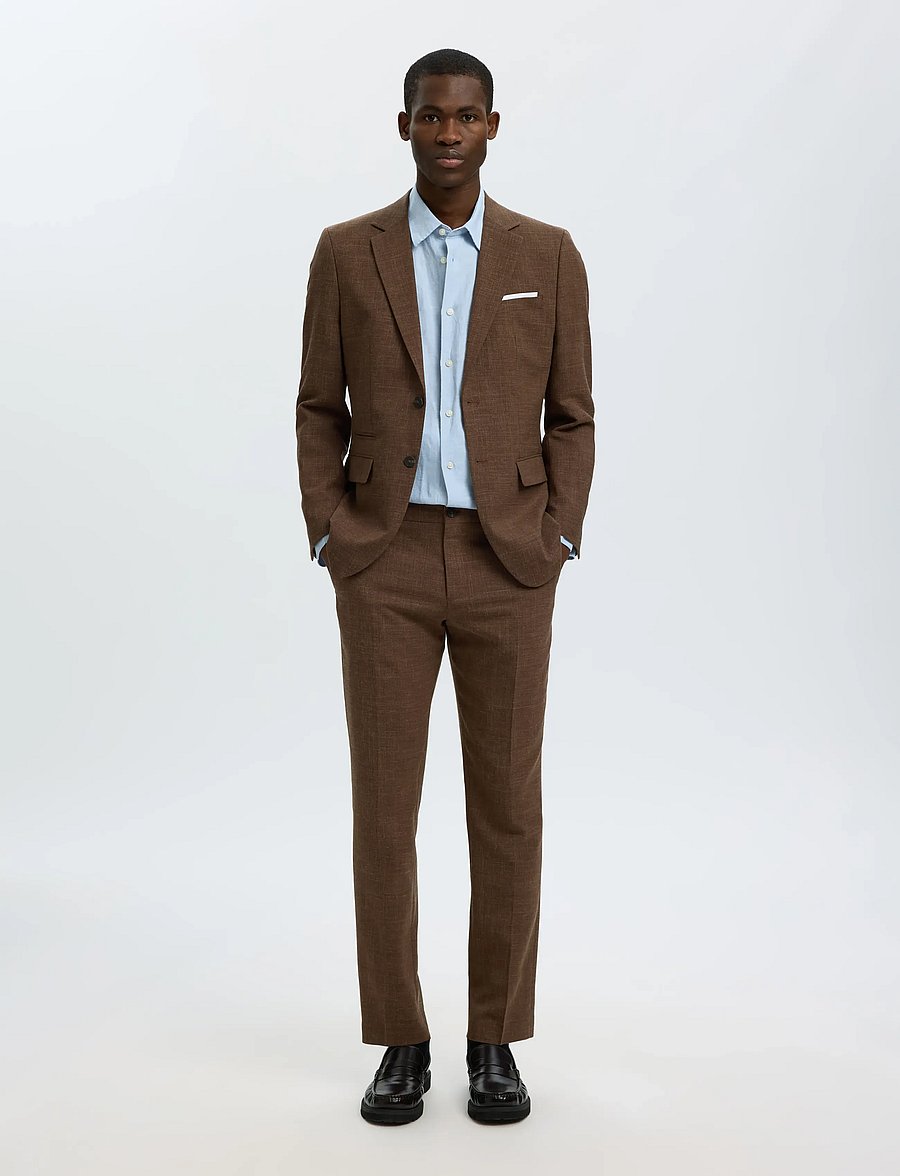 Selected - SLMSLIM-OASIS LINEN BLZ NOOS - enkeltradede blazere - delicioso - 5