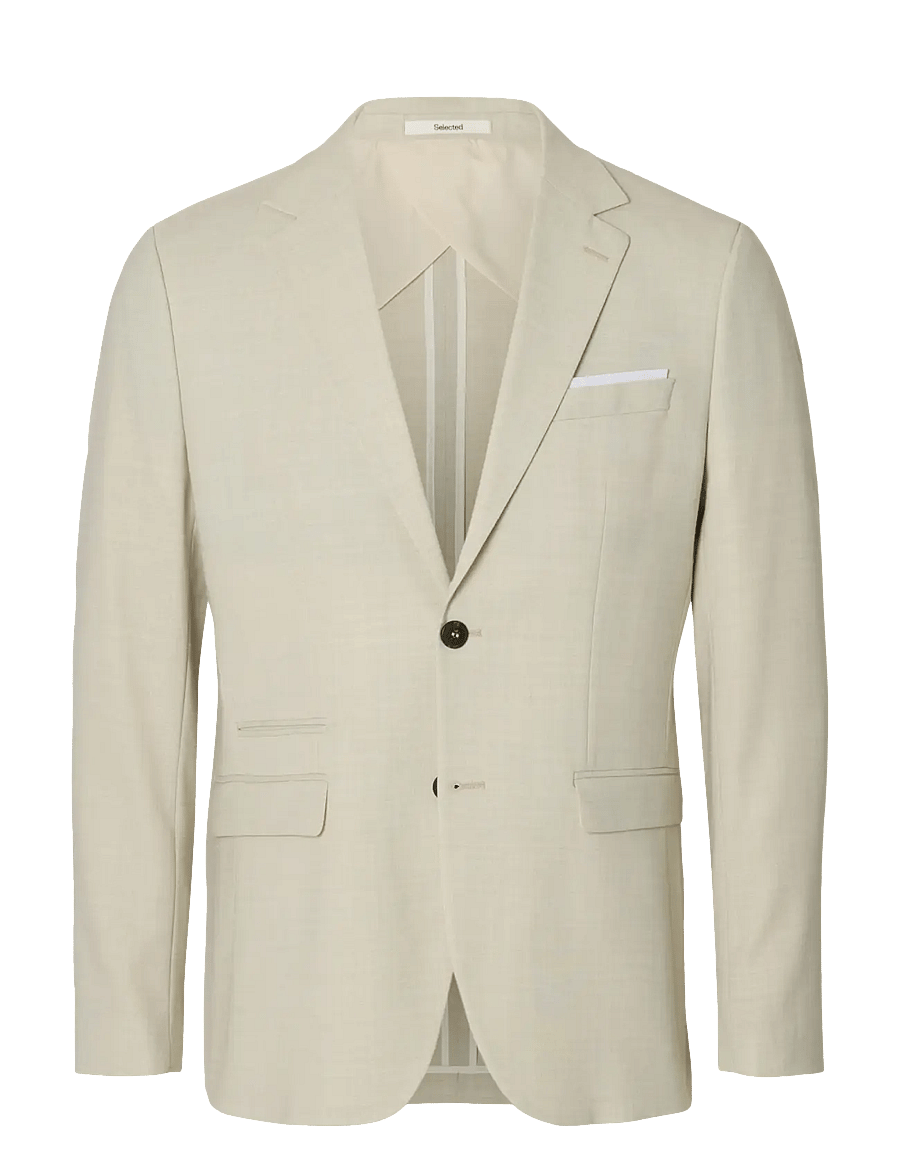 Selected - SLMSLIM-OASIS LINEN BLZ NOOS - blazers à boutonnage simple - egret - 1