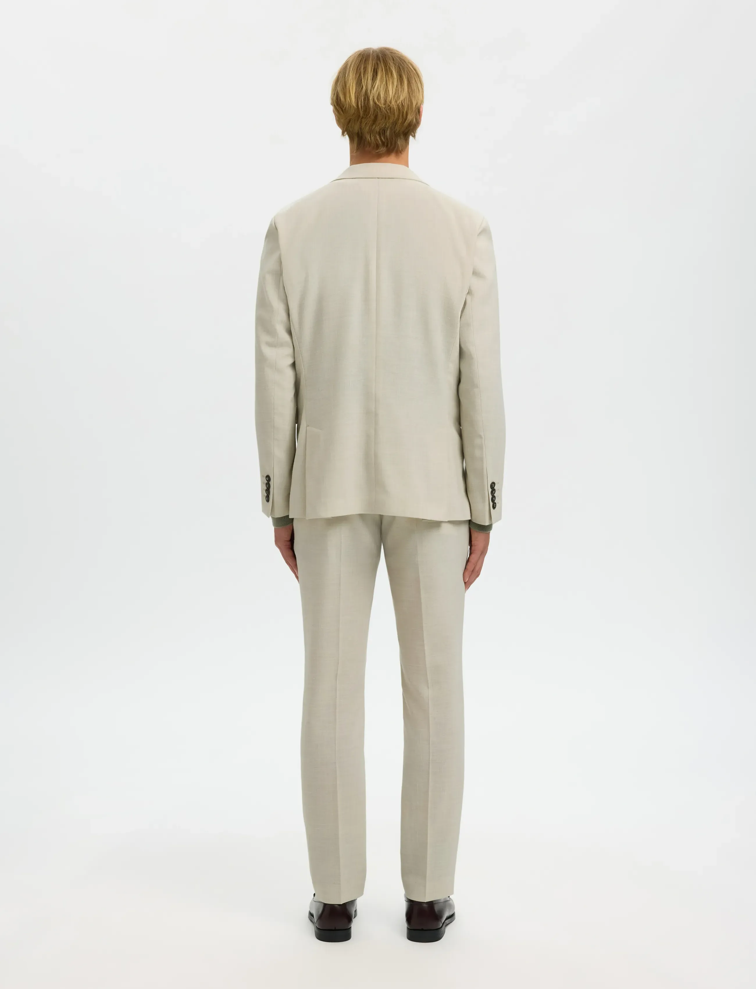 Selected - SLMSLIM-OASIS LINEN BLZ NOOS - blazers à boutonnage simple - egret - 2