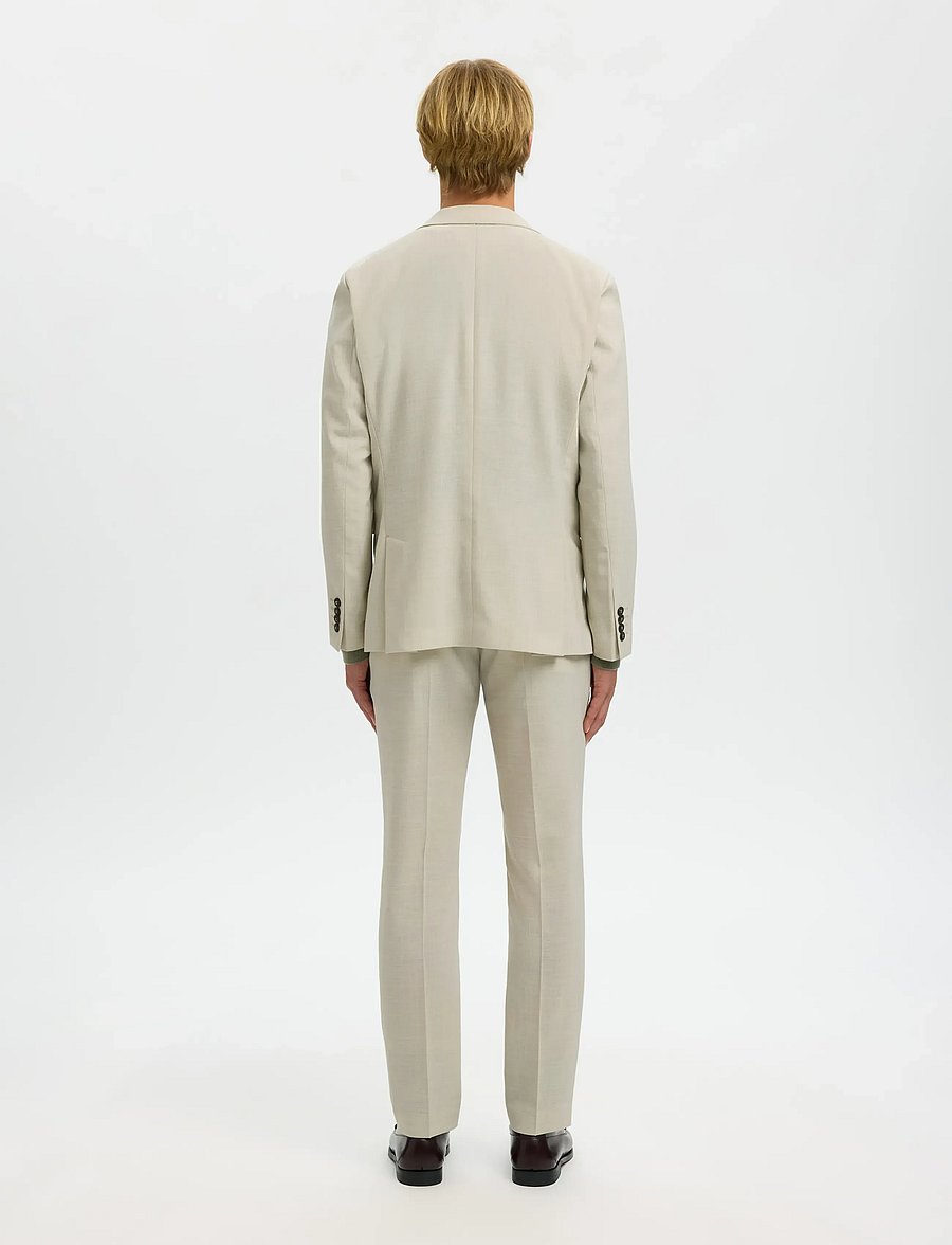 Selected - SLMSLIM-OASIS LINEN BLZ NOOS - blazers à boutonnage simple - egret - 2