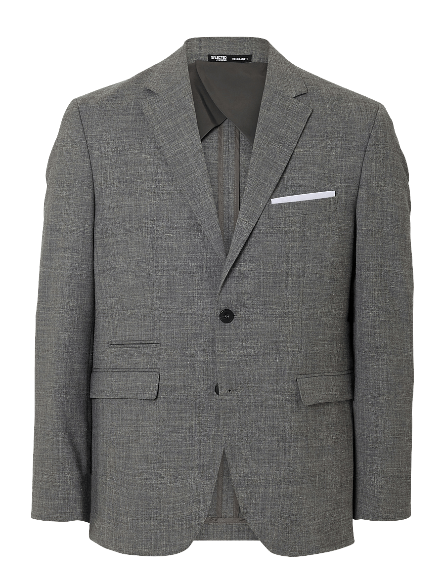 Selected - SLMSLIM-OASIS LINEN BLZ NOOS - enkeltradede blazere - grey - 1