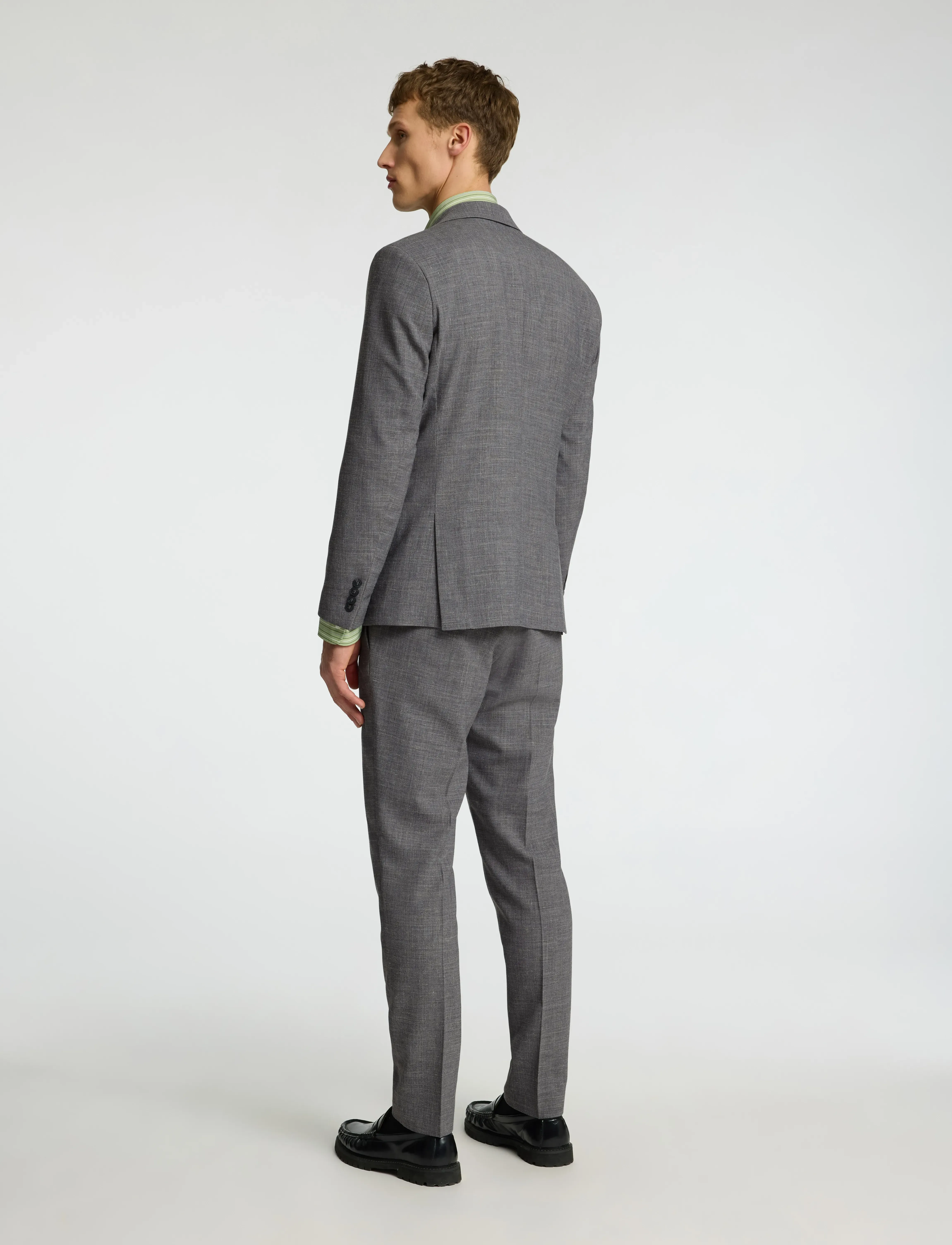 Selected - SLMSLIM-OASIS LINEN BLZ NOOS - enkeltradede blazere - grey - 2