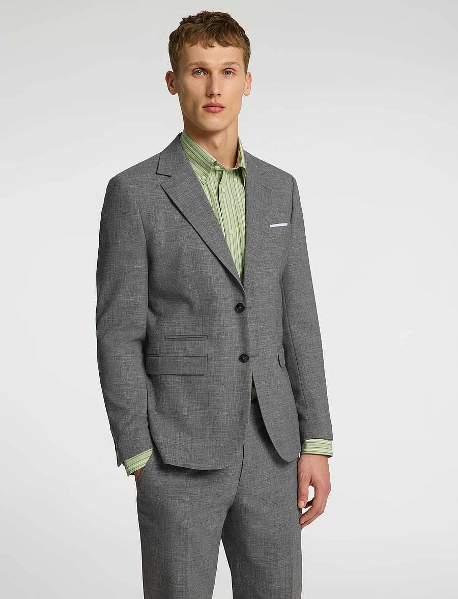 Selected - SLMSLIM-OASIS LINEN BLZ NOOS - enkeltradede blazere - grey - 4