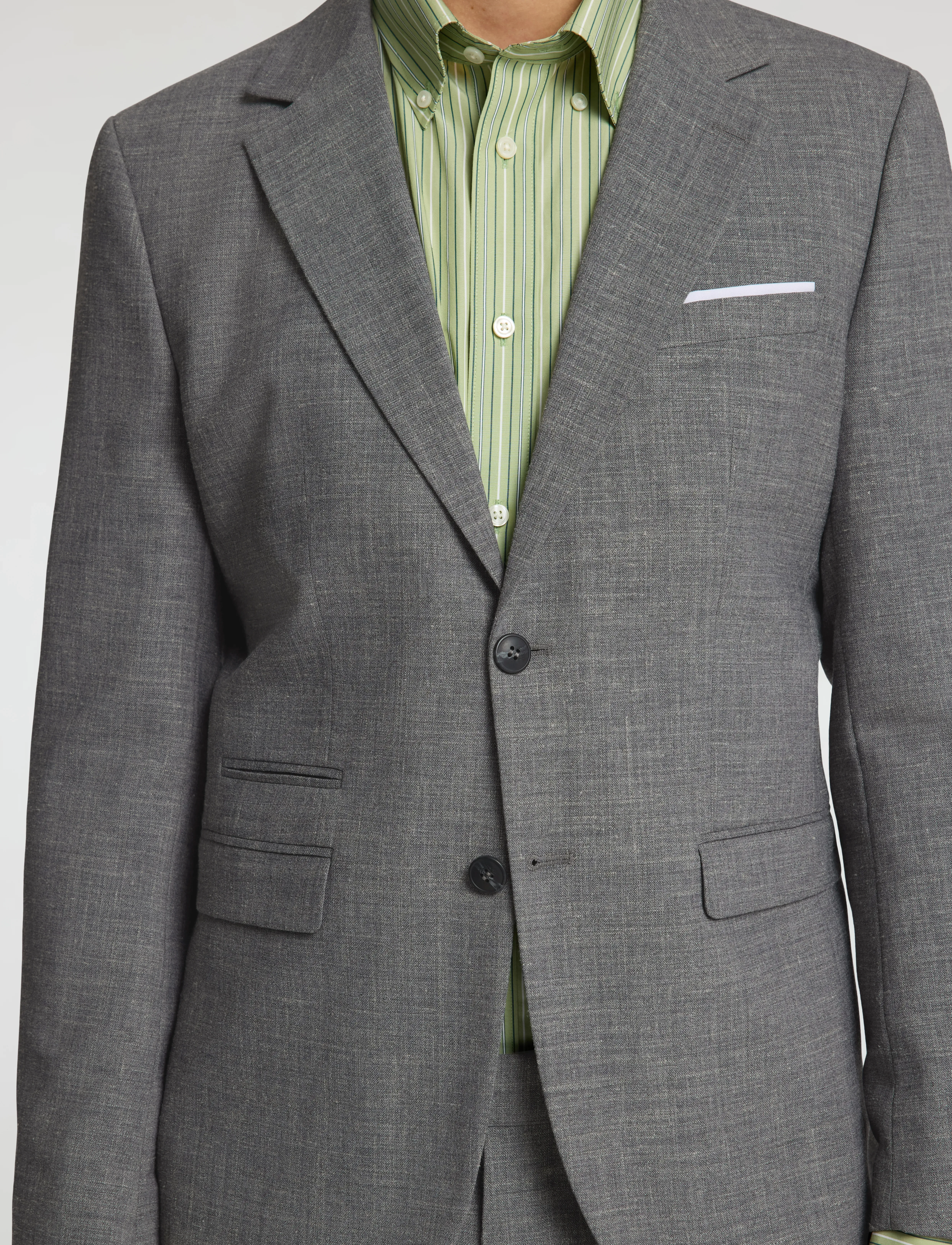 Selected - SLMSLIM-OASIS LINEN BLZ NOOS - enkeltradede blazere - grey - 5