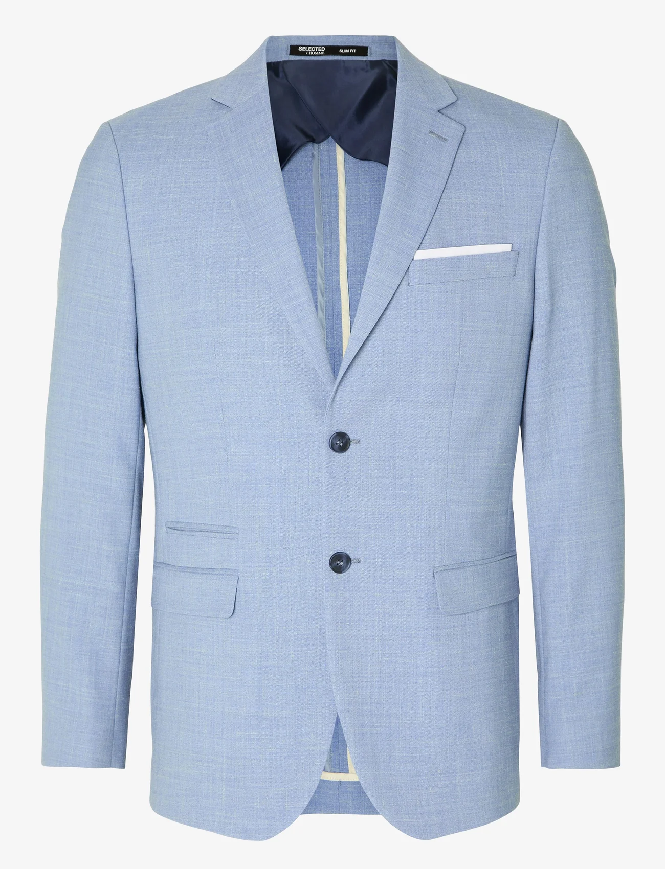 Selected Homme - SLHSLIM-OASIS LINEN BLZ NOOS - dvieiliai švarkai - light blue - 0