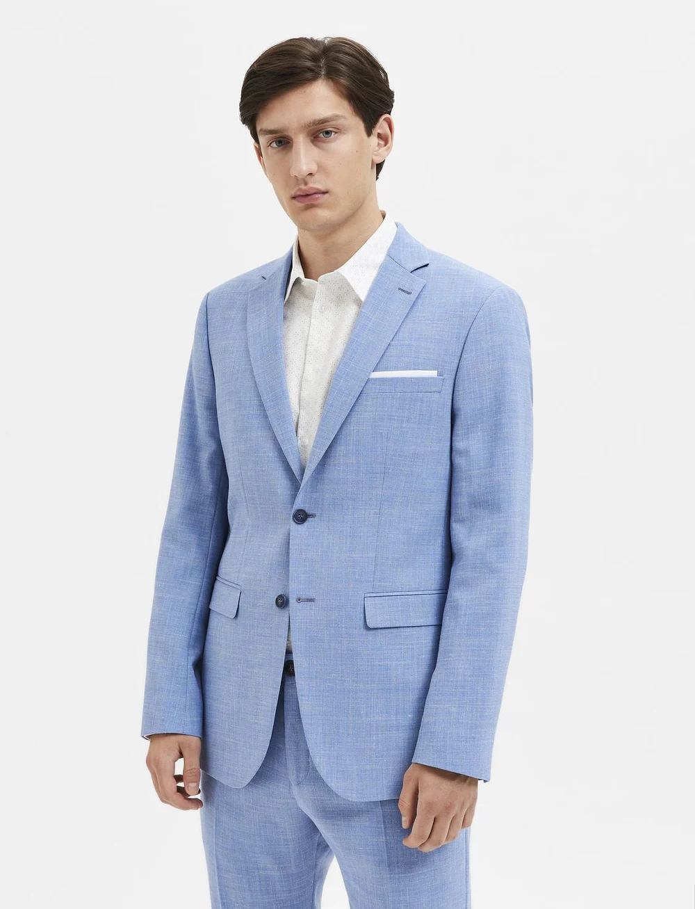 Selected - SLHSLIM-OASIS LINEN BLZ NOOS - enkelknäppta kavajer - light blue - 0