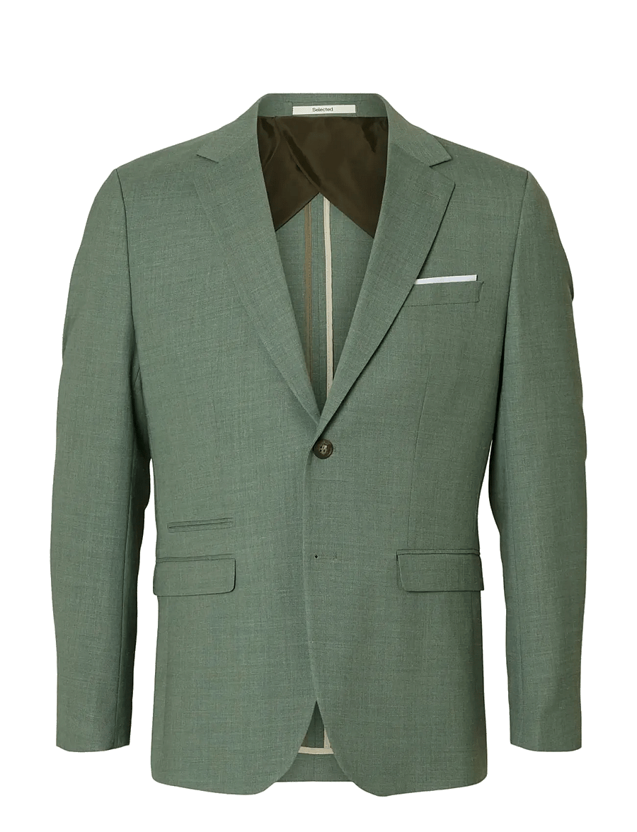 Selected - SLMSLIM-OASIS LINEN BLZ NOOS - enkeltradede blazere - light green melange - 1