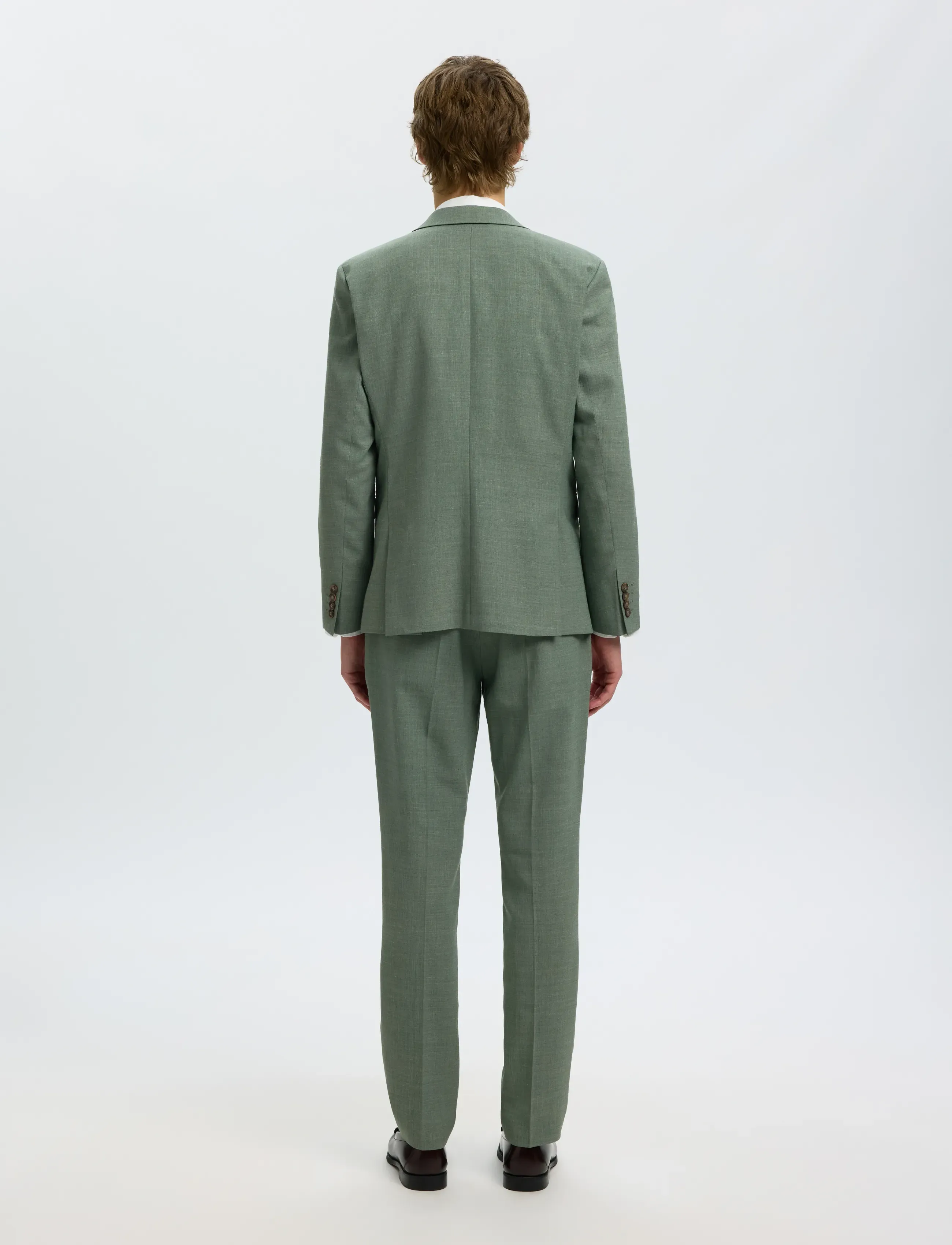 Selected - SLMSLIM-OASIS LINEN BLZ NOOS - enkeltradede blazere - light green melange - 2