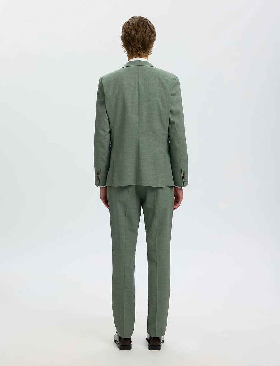Selected - SLMSLIM-OASIS LINEN BLZ NOOS - enkeltradede blazere - light green melange - 2