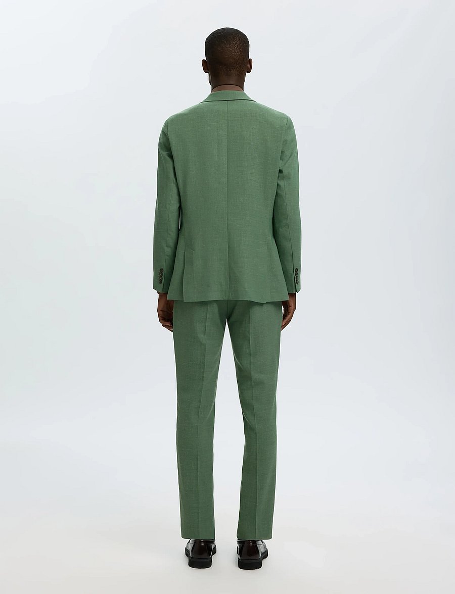 Selected - SLMSLIM-OASIS LINEN BLZ NOOS - enkeltradede blazere - olive green - 2